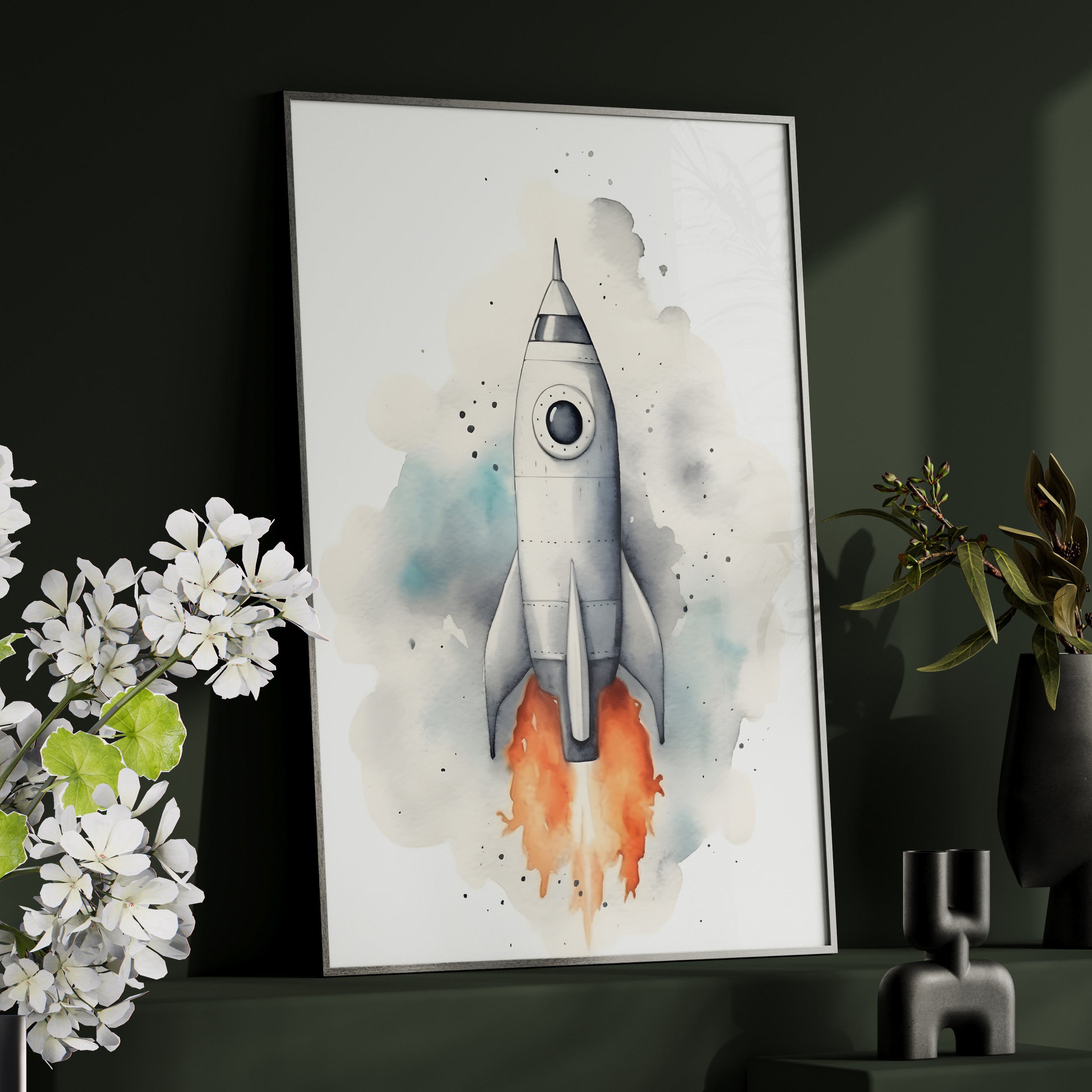 Framed Paper Print - Cosmic Liftoff Dreams