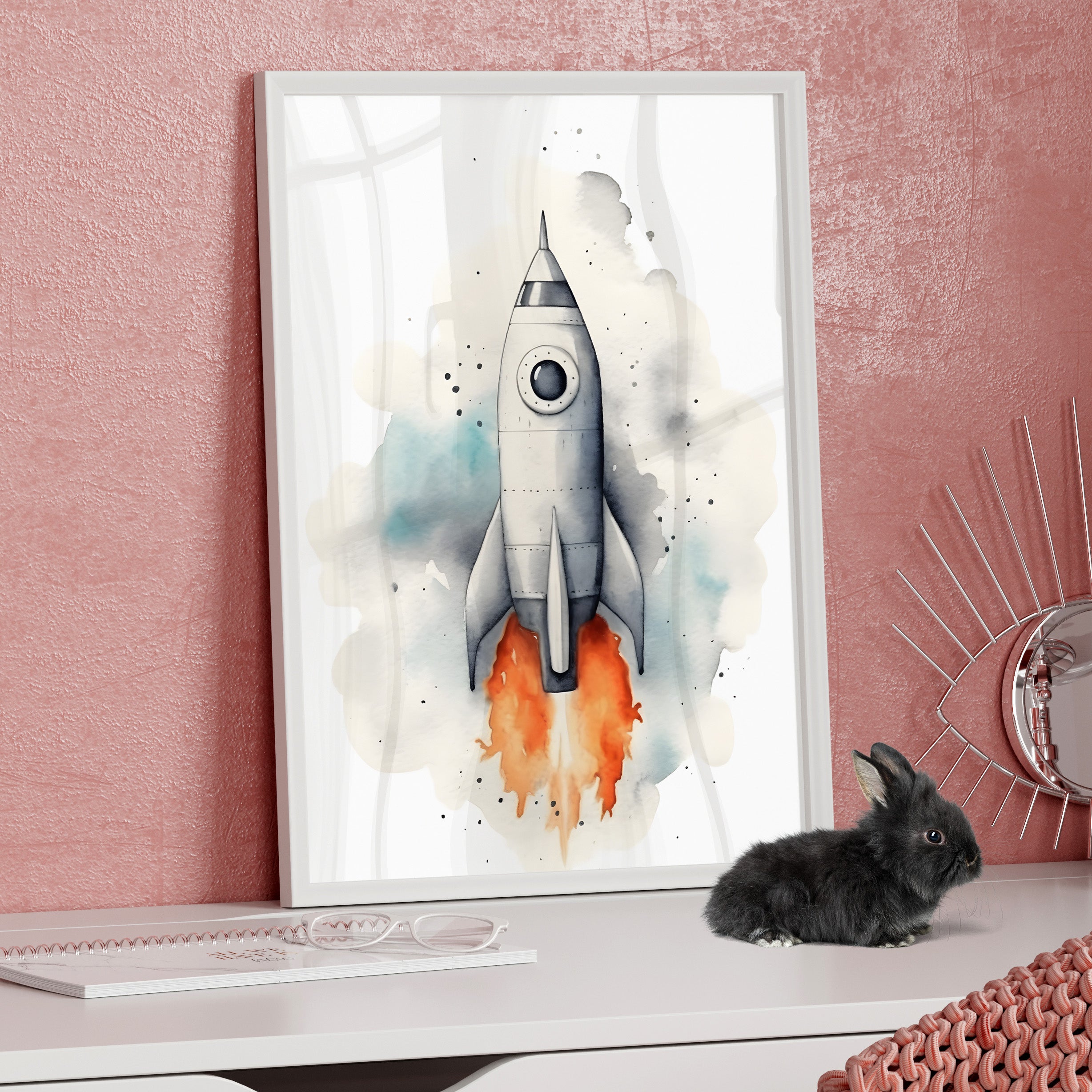 Framed Paper Print - Cosmic Liftoff Dreams