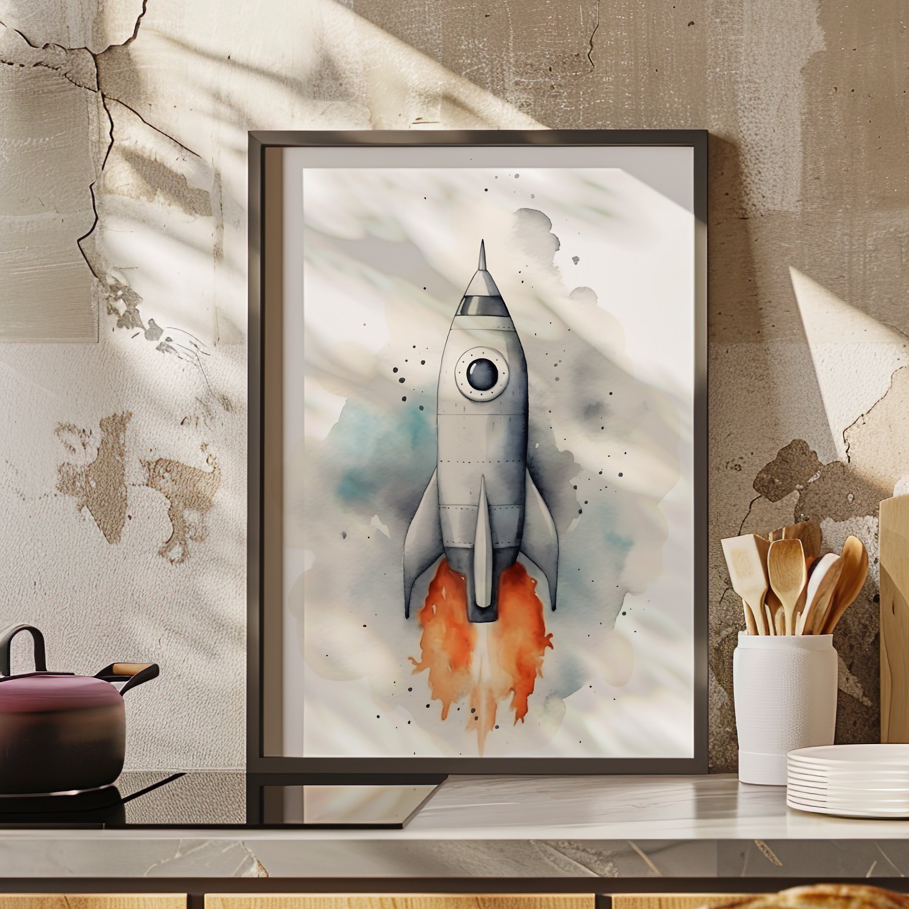 Framed Paper Print - Cosmic Liftoff Dreams