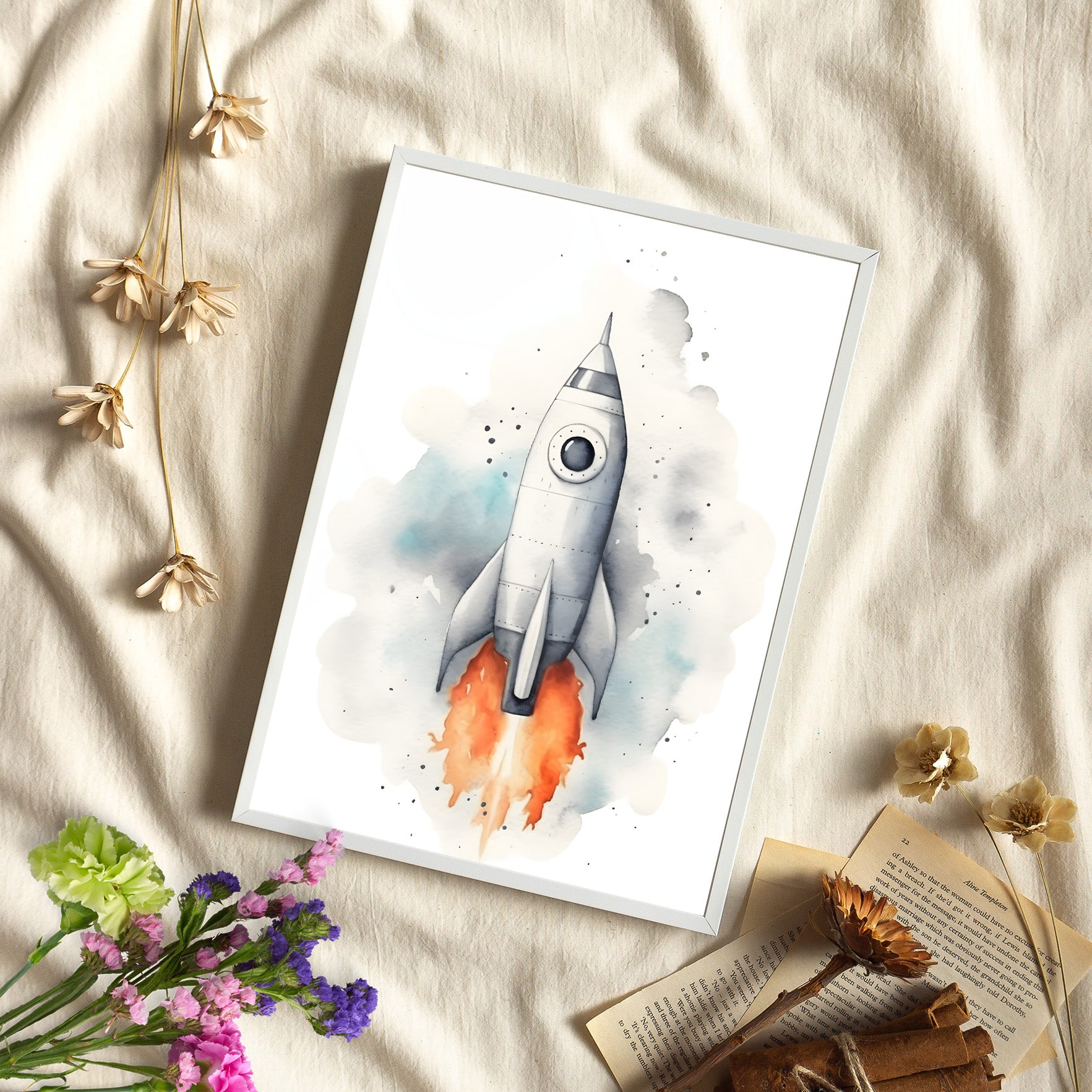 Framed Paper Print - Cosmic Liftoff Dreams