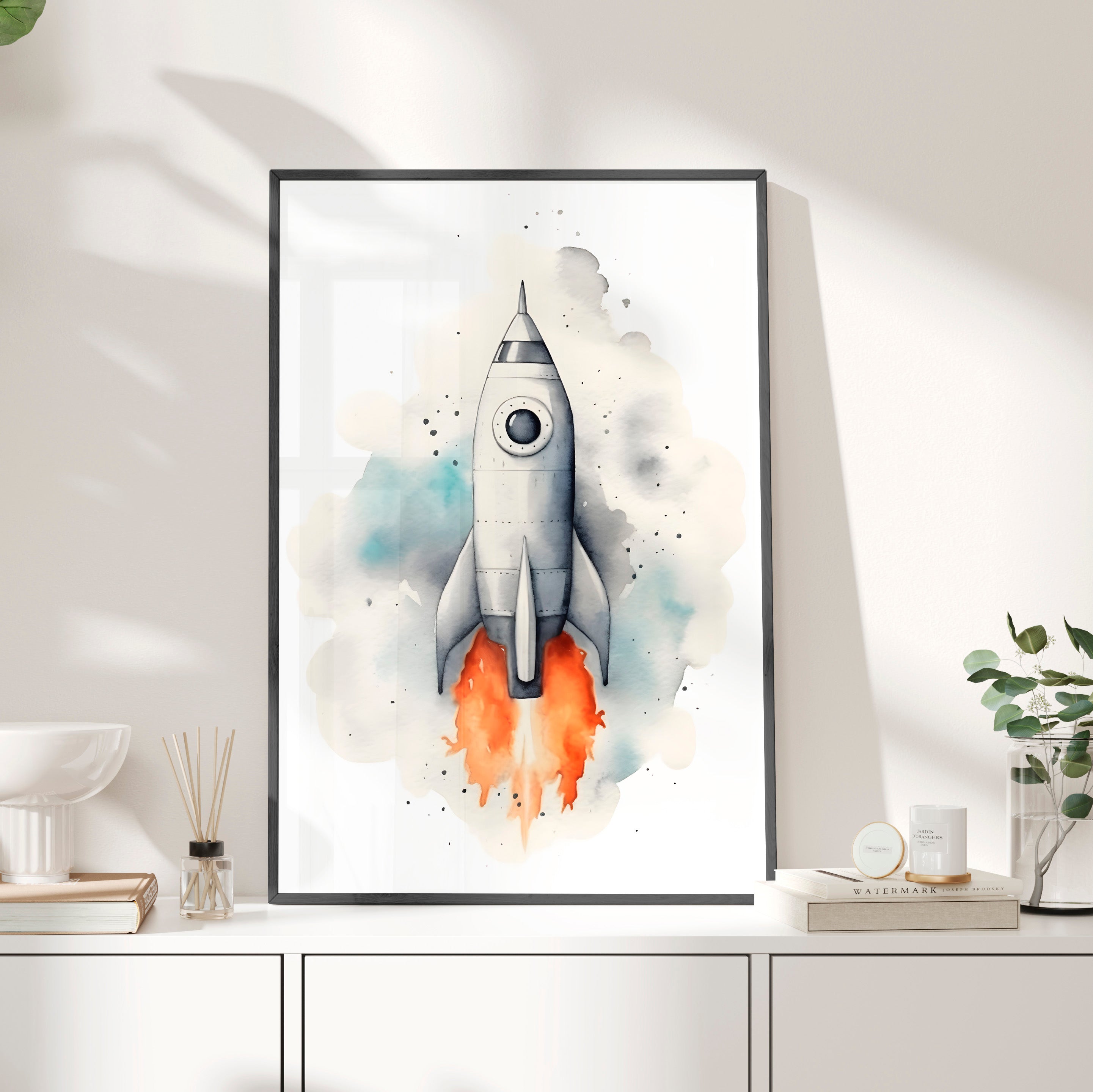 Framed Paper Print - Cosmic Liftoff Dreams