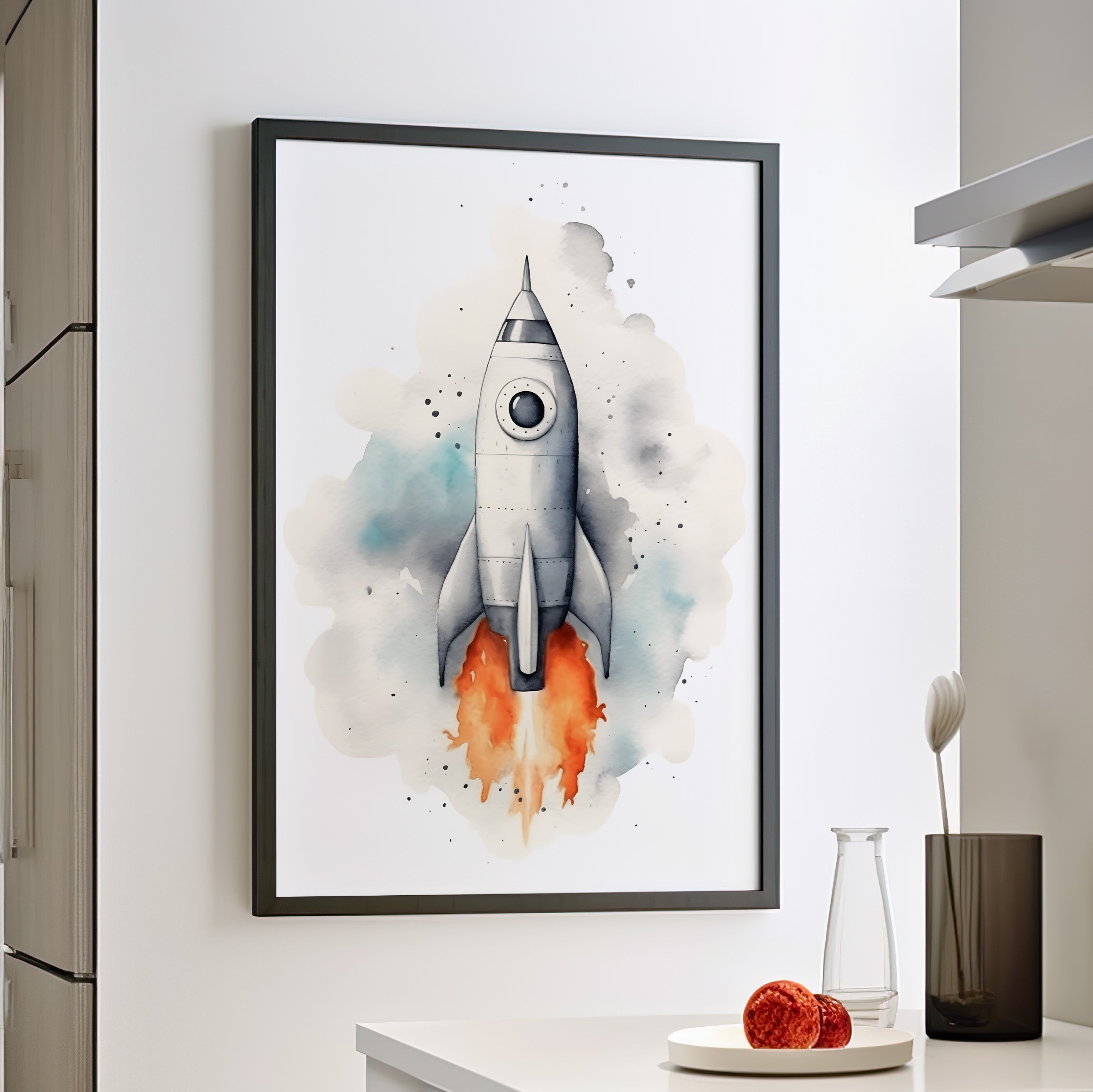 Framed Paper Print - Cosmic Liftoff Dreams