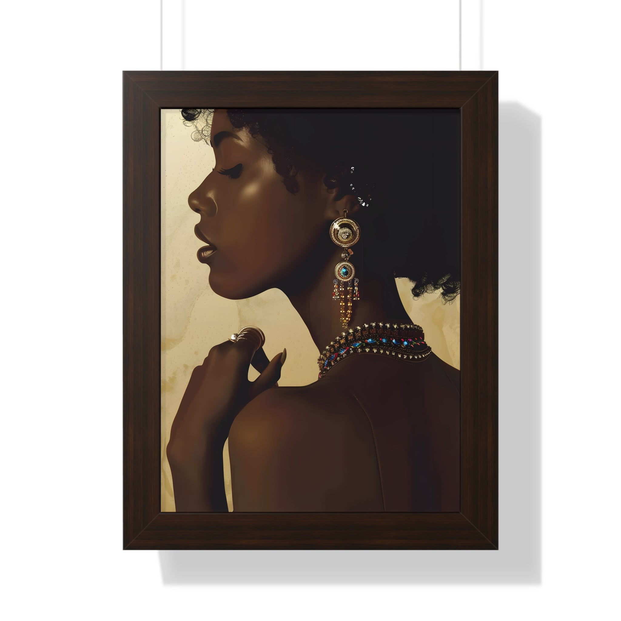 Framed Paper Print - Regal Jewel Toned Muse