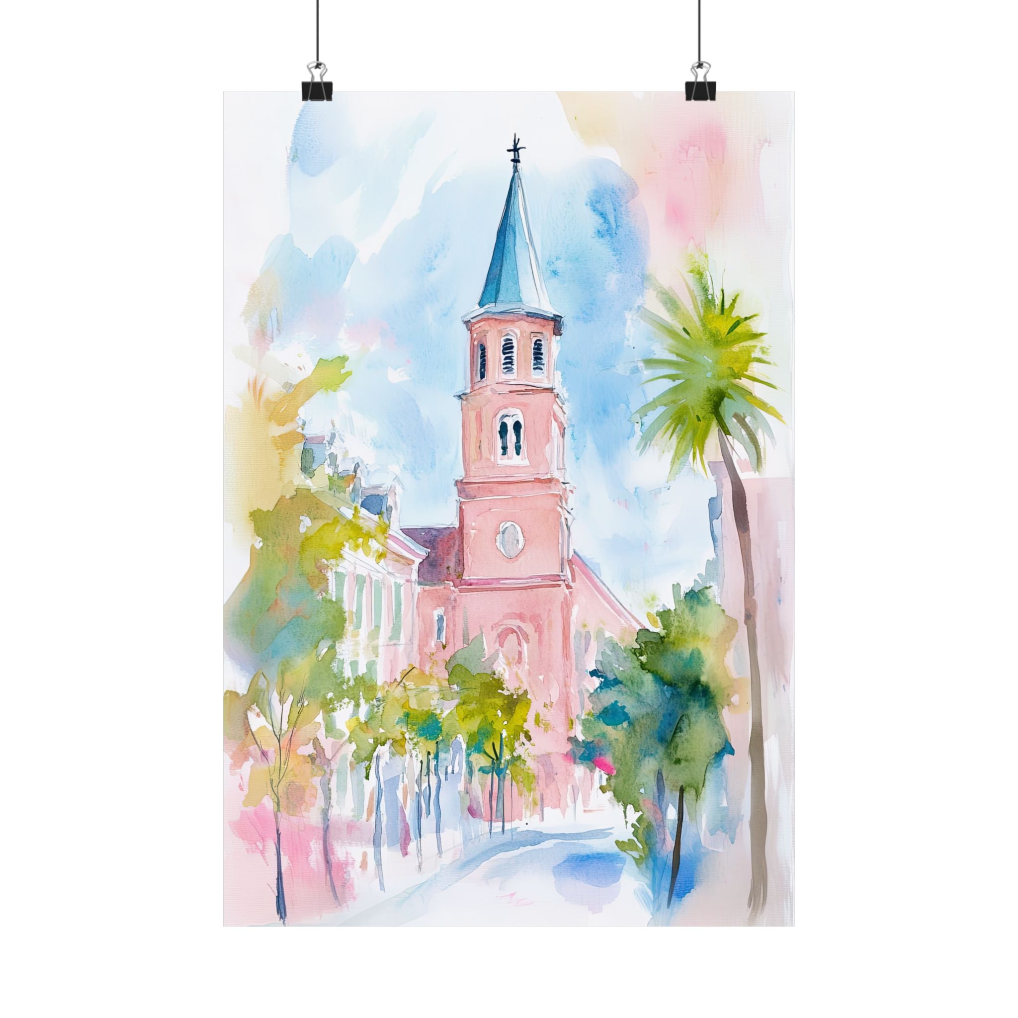 Charleston Steeple in Pastel Haze