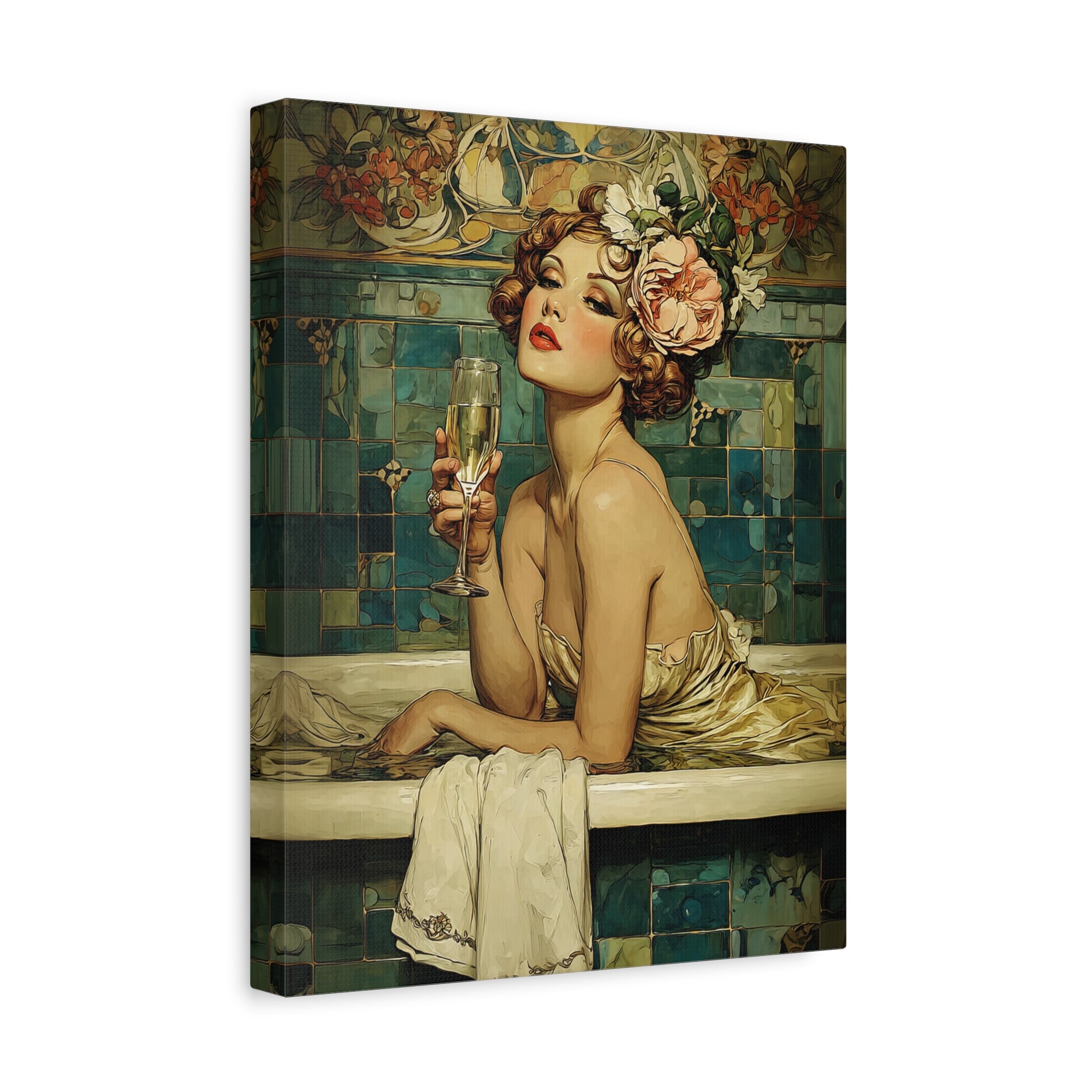 1.25" Matte Canvas - Champagne Bathtub Coquette