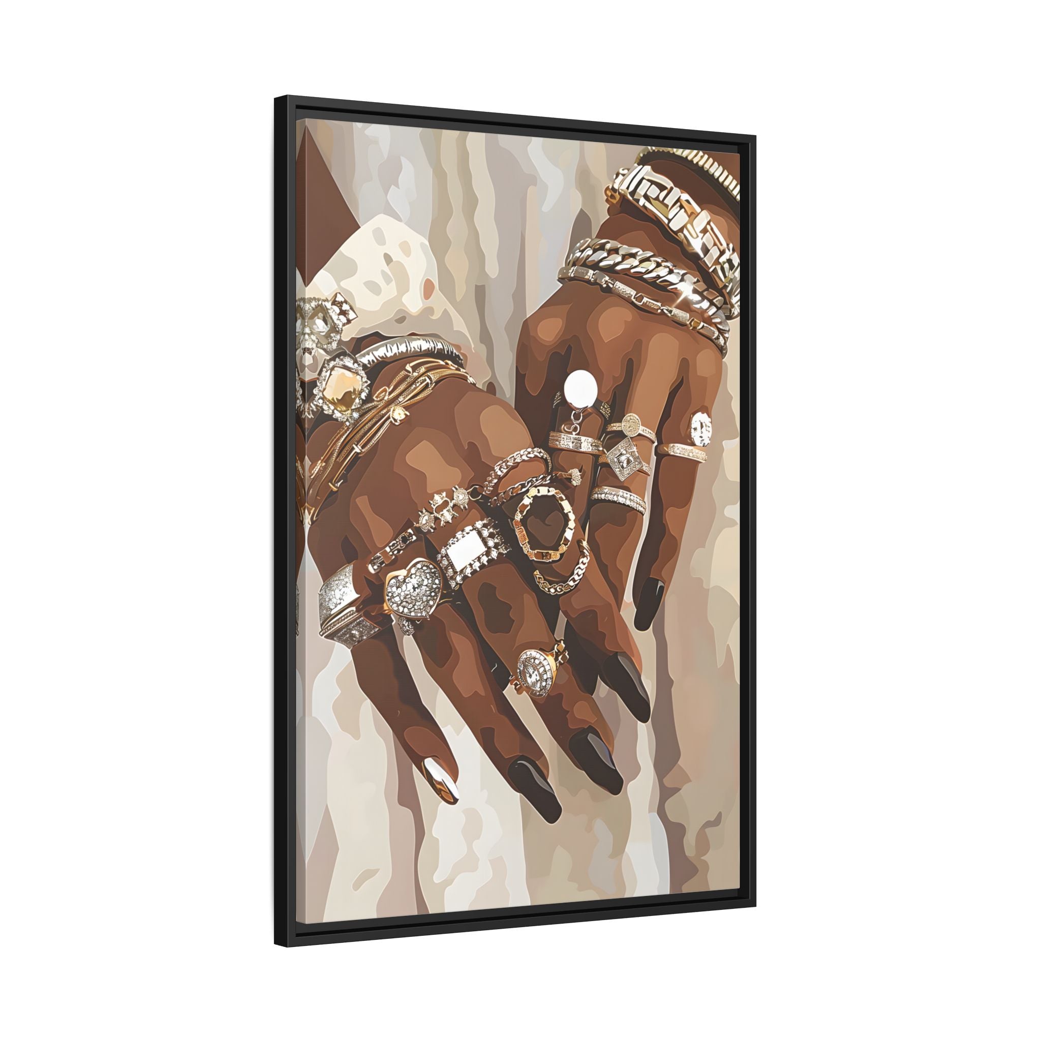 Framed Canvas - Layered Luxe Jewelry Hands