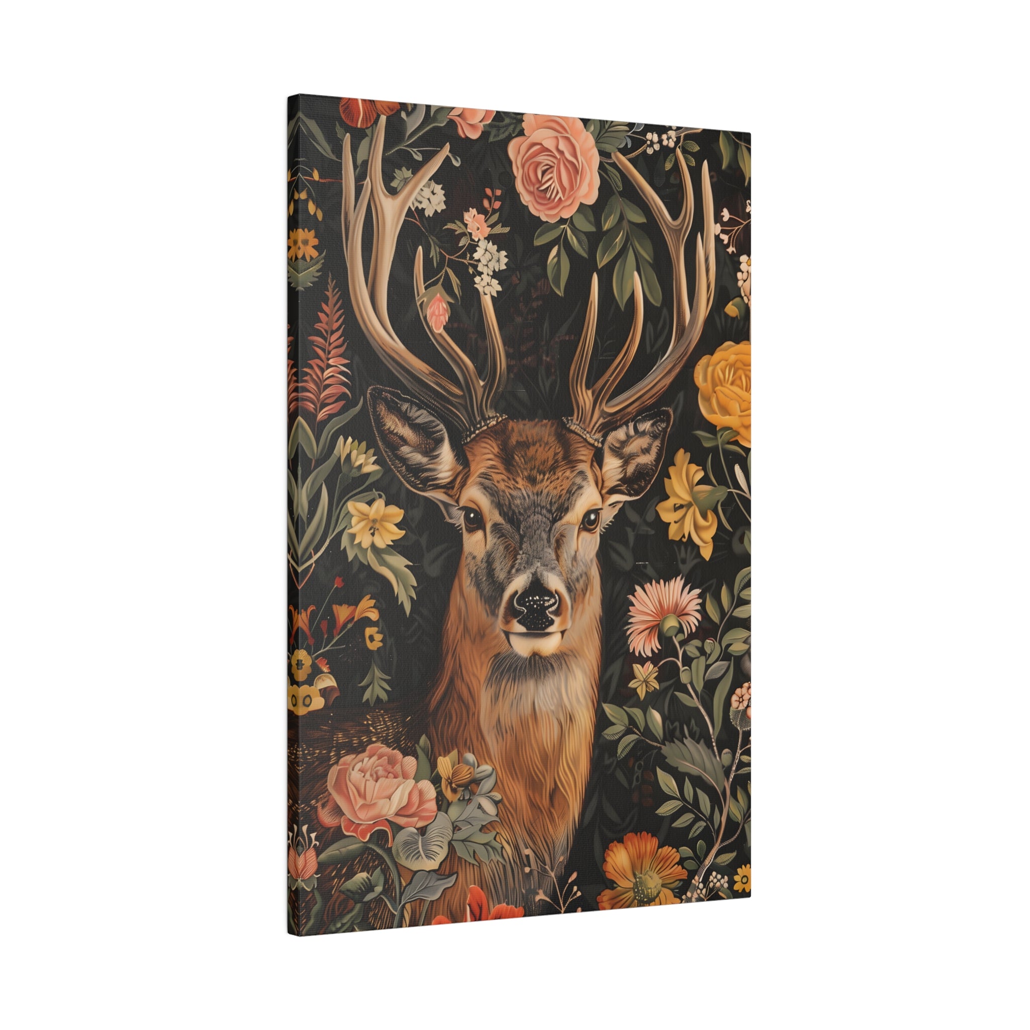 .75" Matte Canvas - Floral Deer Majesty