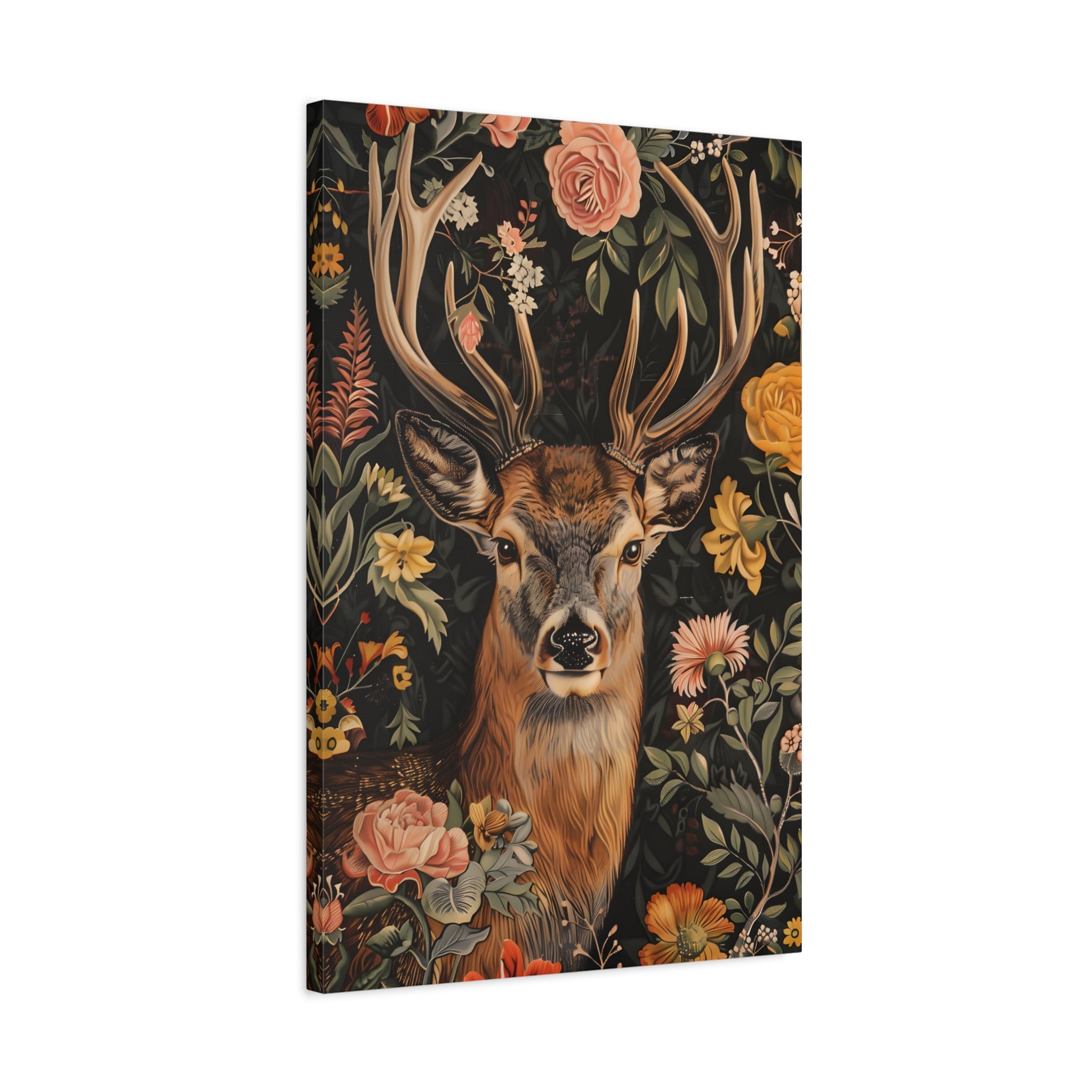 1.25" Matte Canvas - Floral Deer Majesty