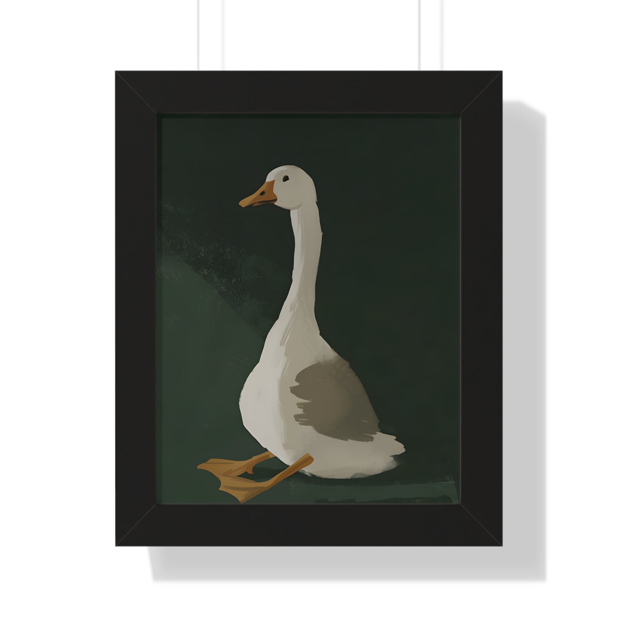 Framed Paper Print - Sitting Goose in Spotlight