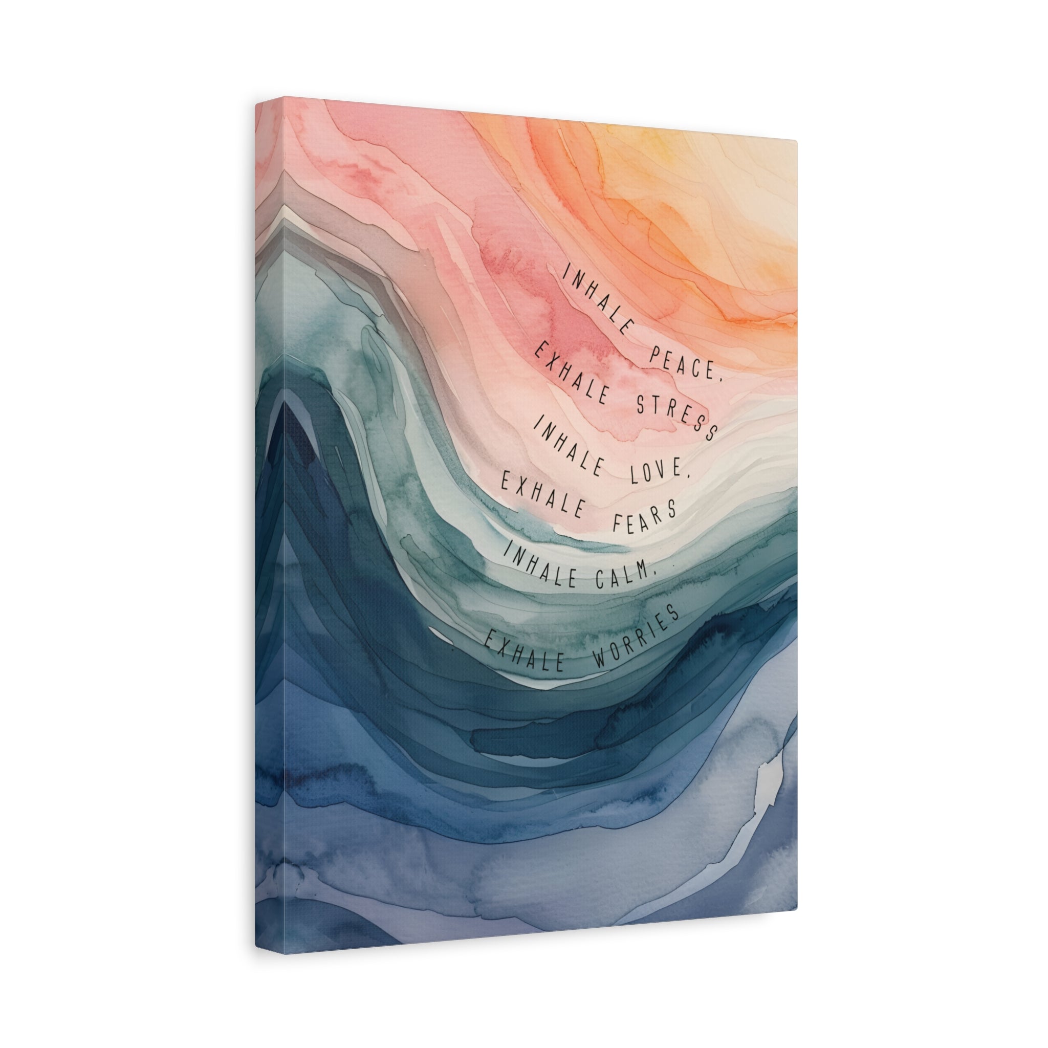 1.25" Matte Canvas - Inhale Exhale Watercolor Calm