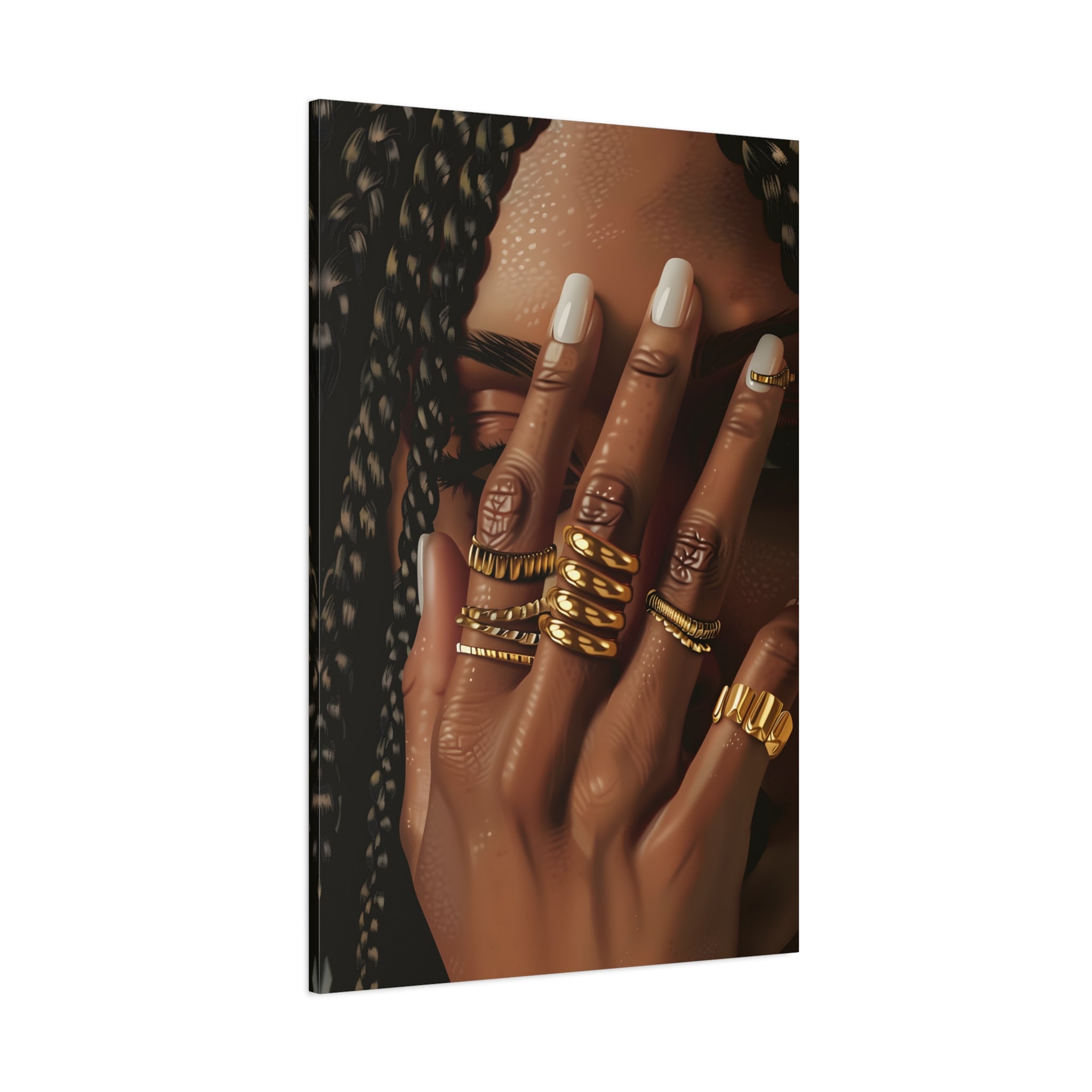 1.25" Matte Canvas - Braided Golden Ring Beauty
