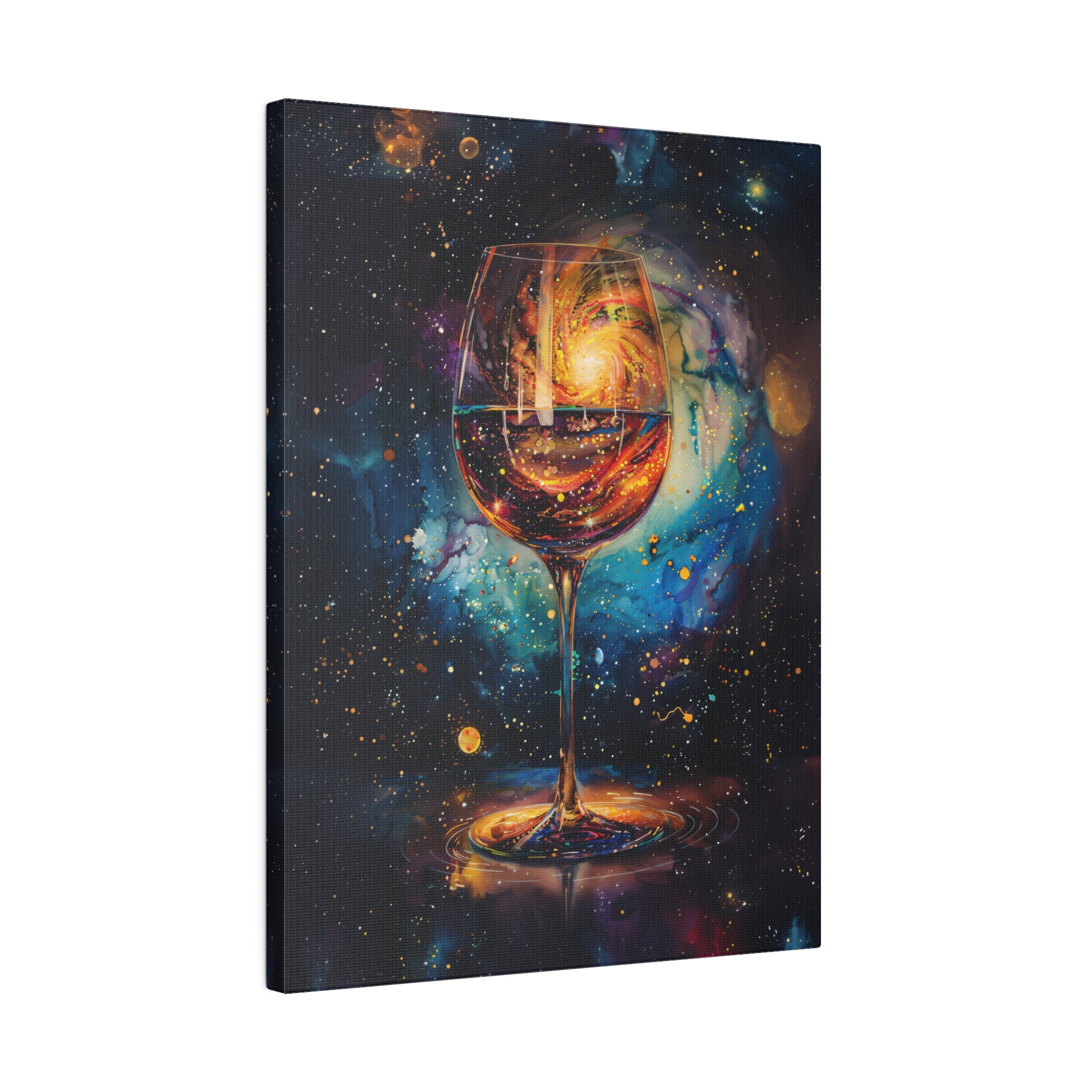 .75" Matte Canvas - Cosmic Swirl in Wine Glass
