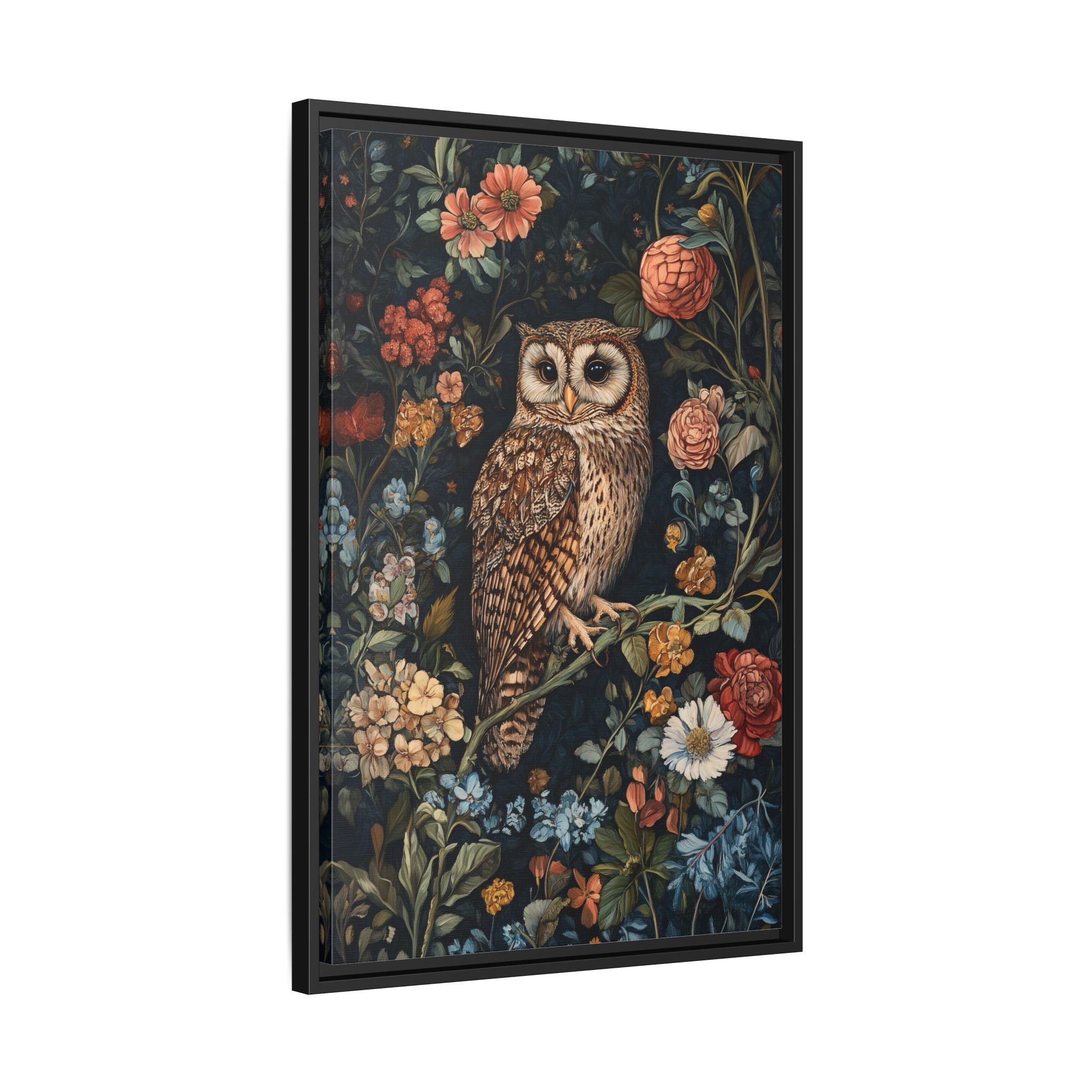 Framed Canvas - Guardian of the Floral Night