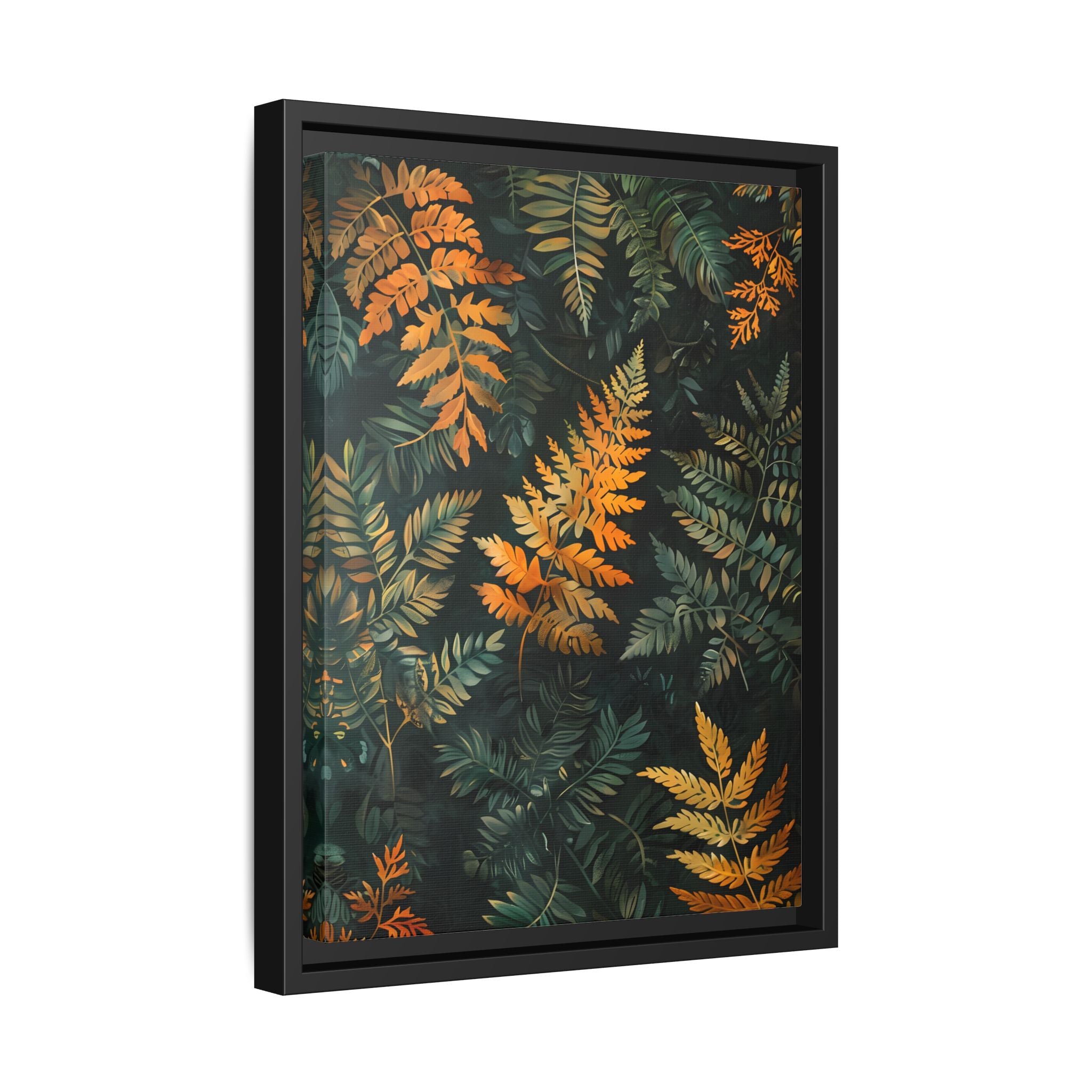 Framed Canvas - Golden Fern Elegance
