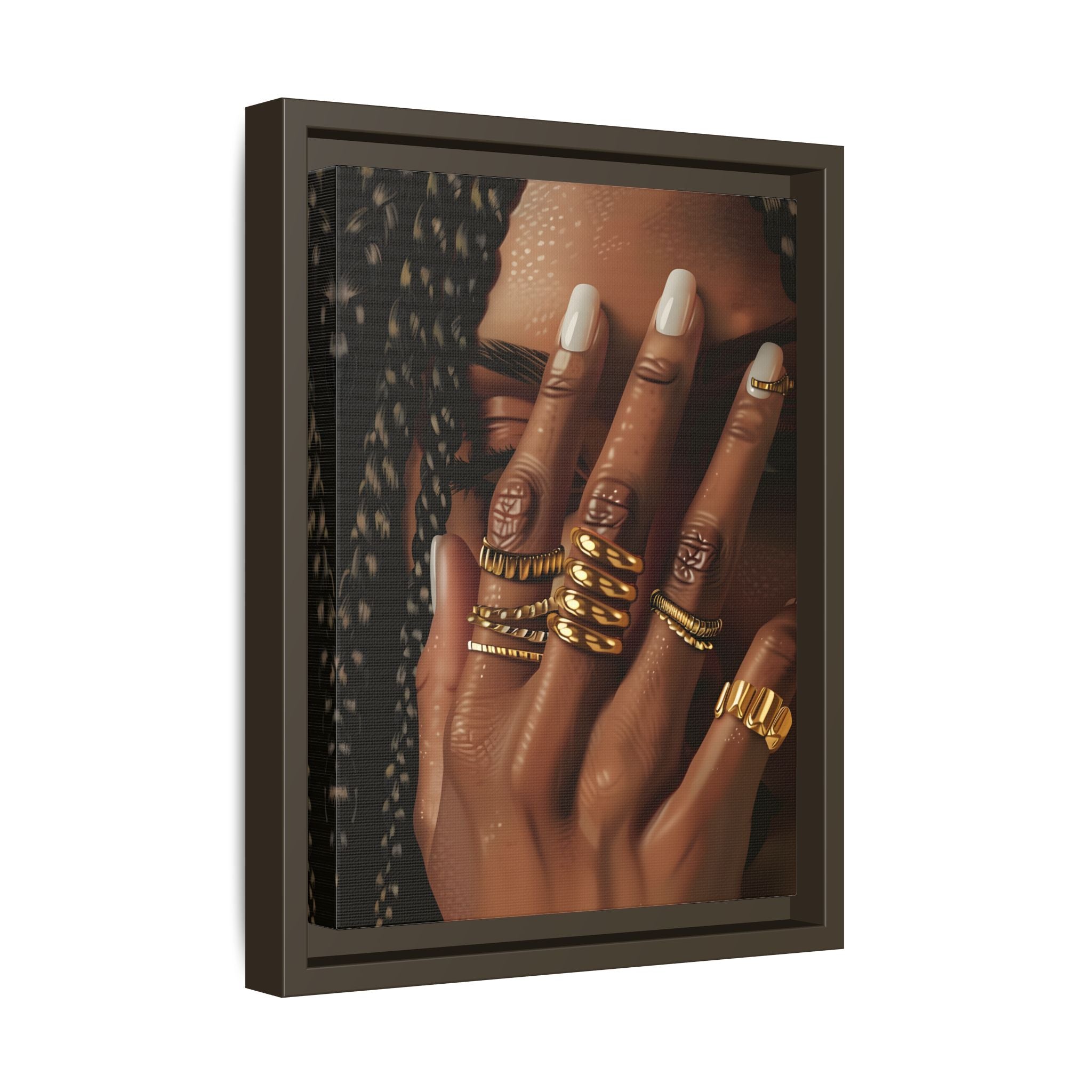 Framed Canvas - Braided Golden Ring Beauty