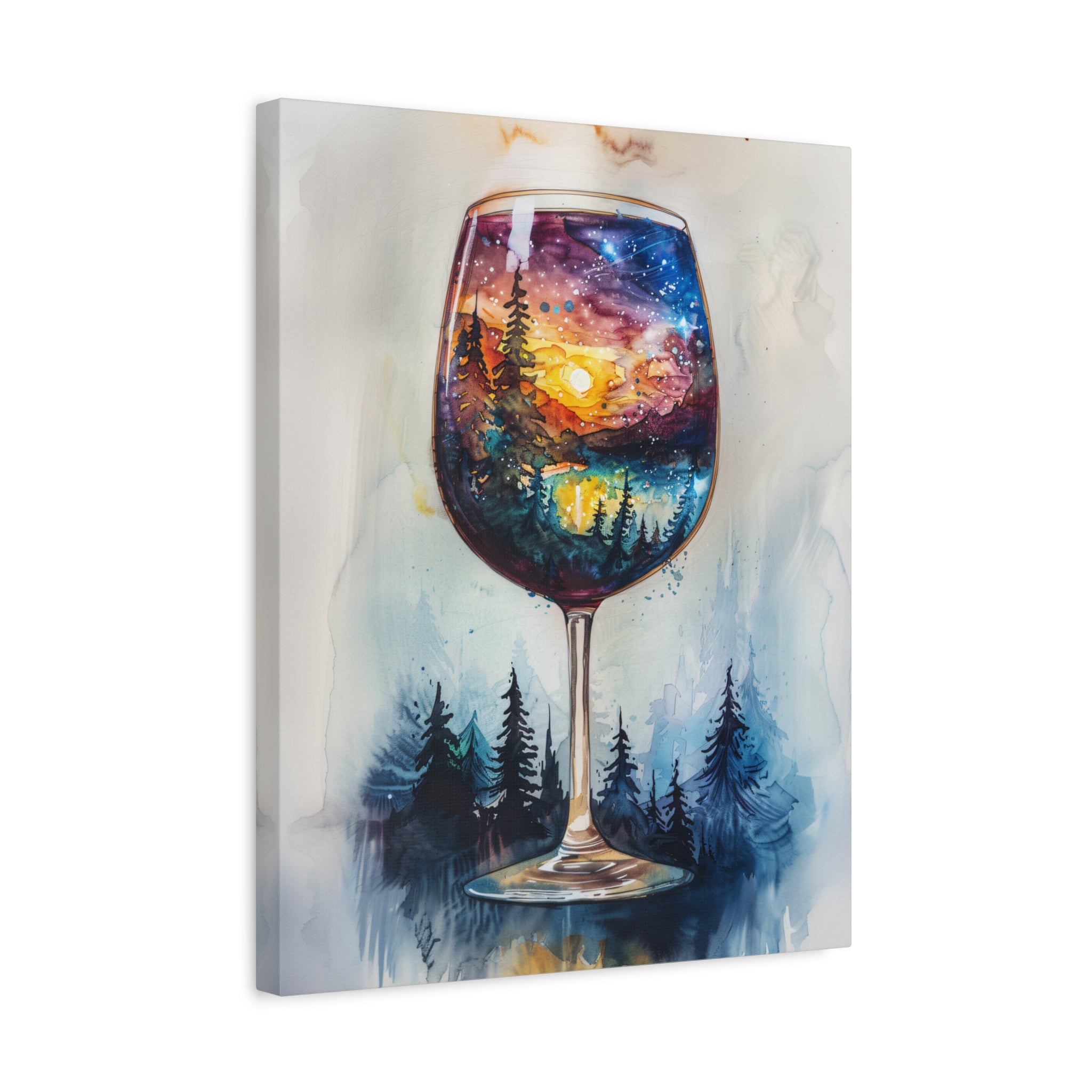 1.25" Matte Canvas - Galaxy Within the Wine Glass