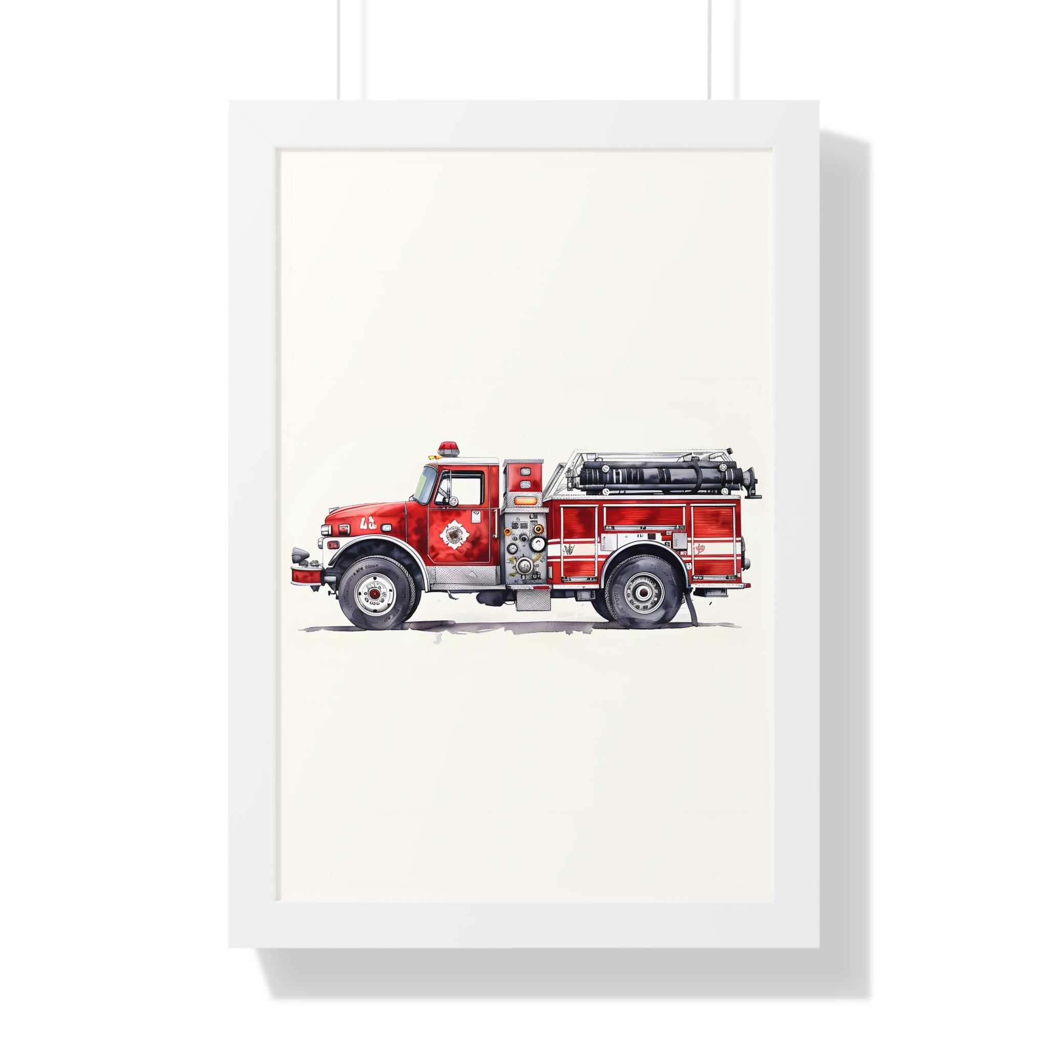 Framed Paper Print - Classic Pumper Firetruck