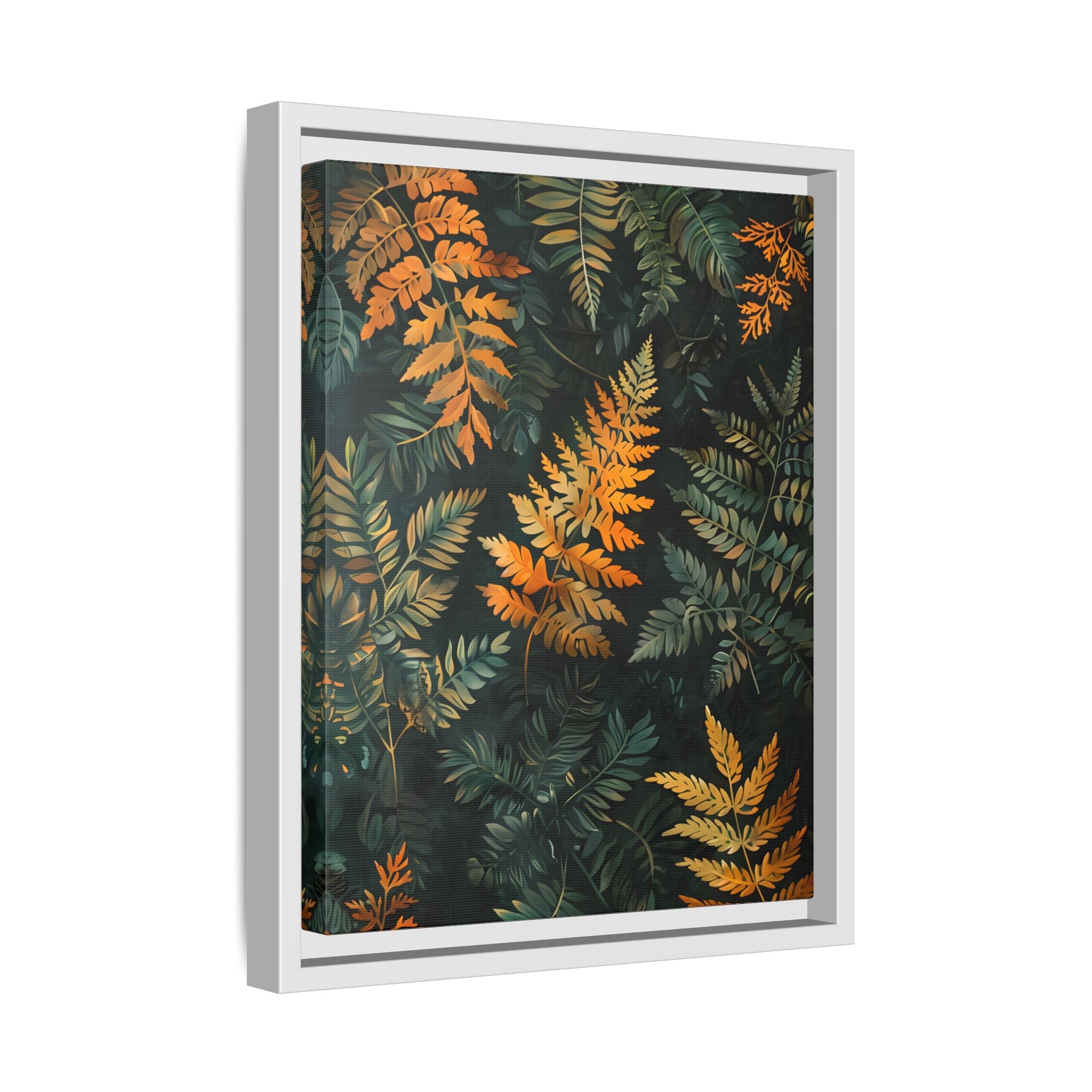 Framed Canvas - Golden Fern Elegance