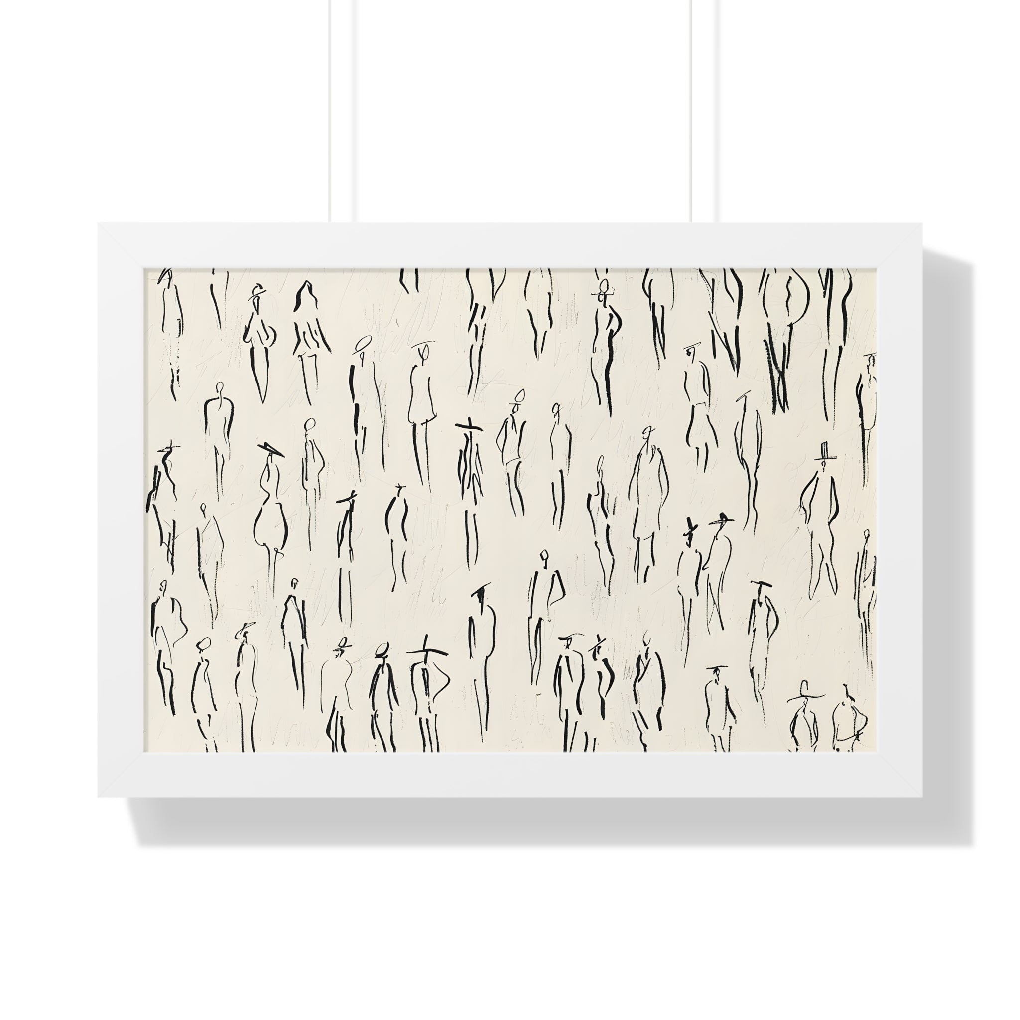 Framed Paper Print - Crowd in Motion Linework
