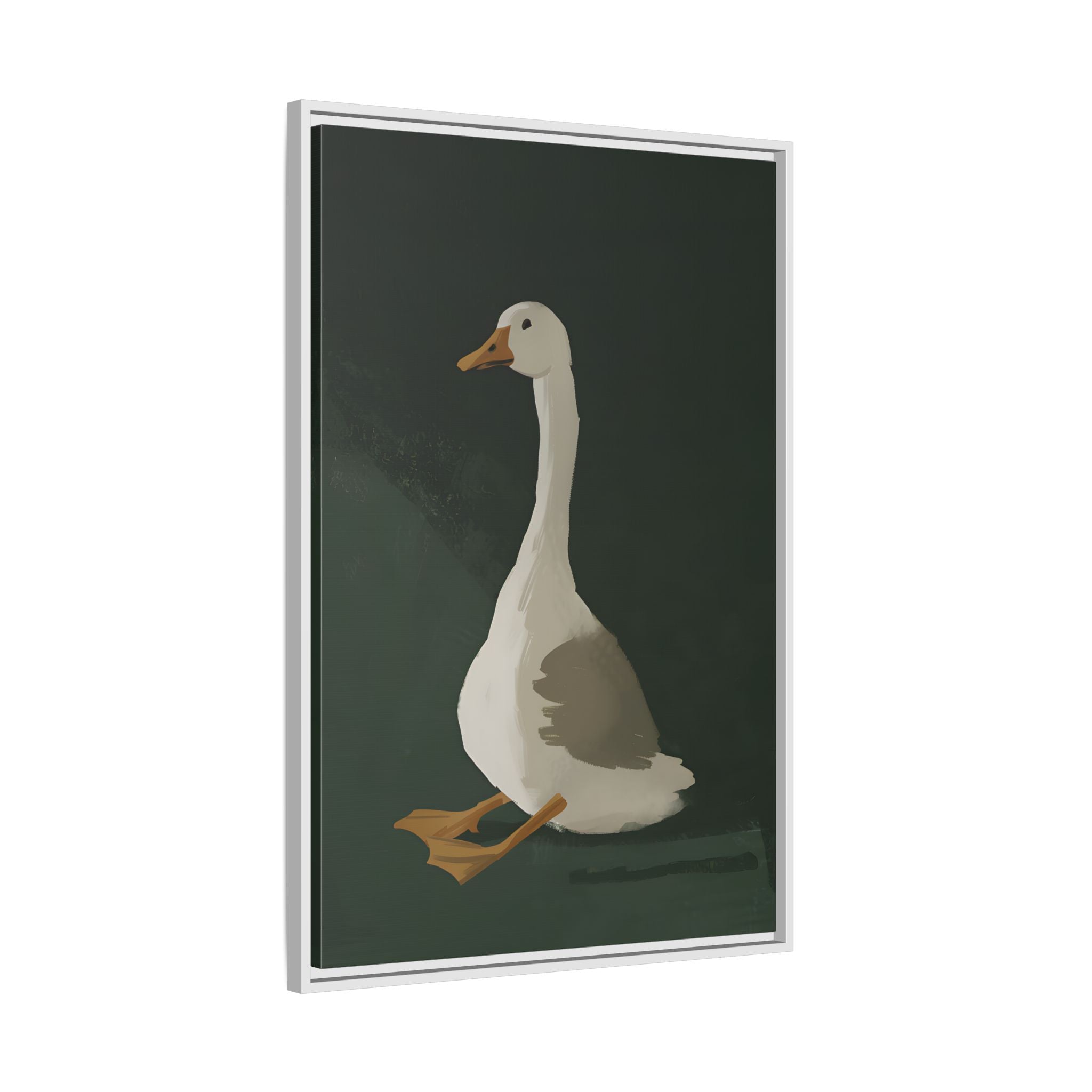 Framed Canvas - Sitting Goose in Spotlight