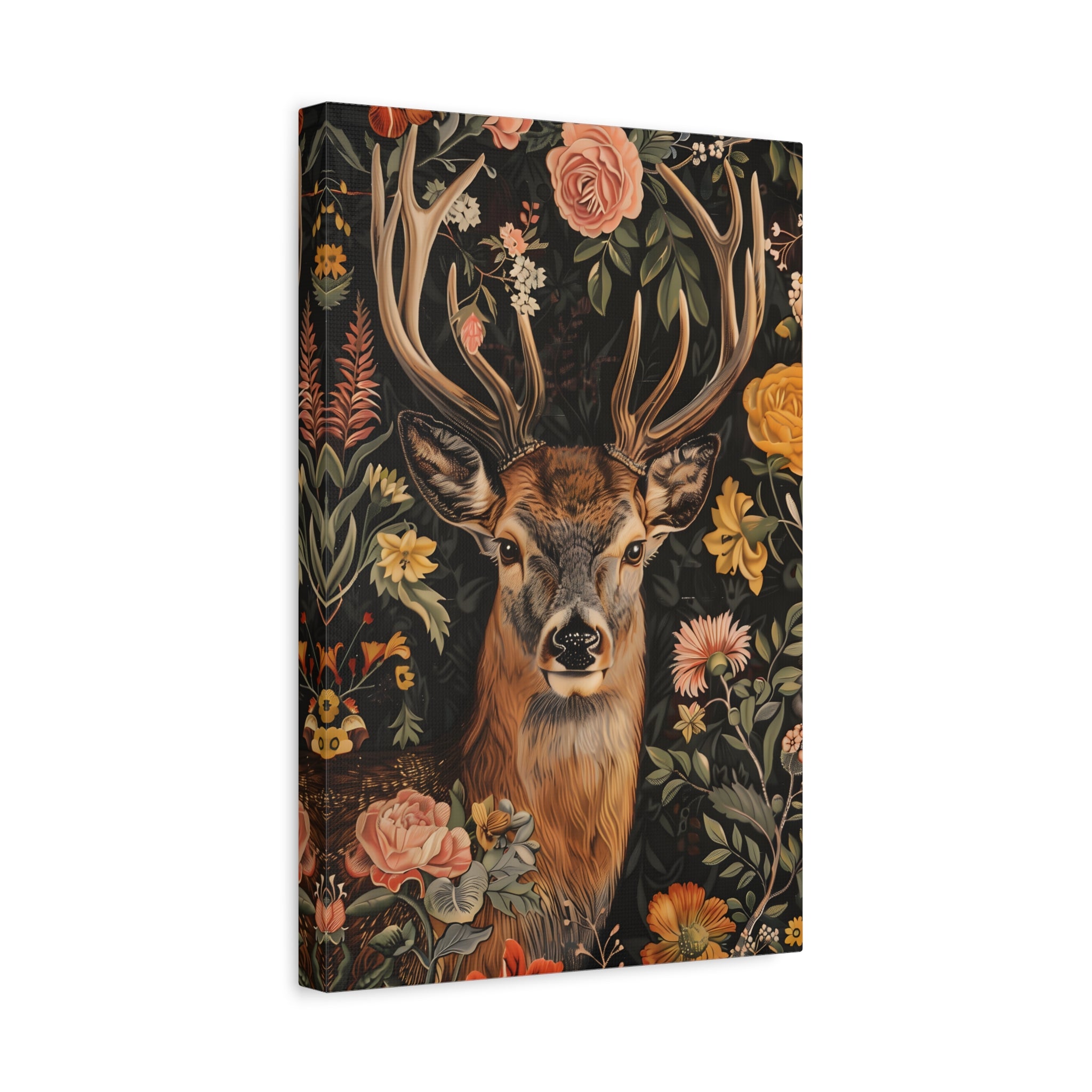 1.25" Matte Canvas - Floral Deer Majesty