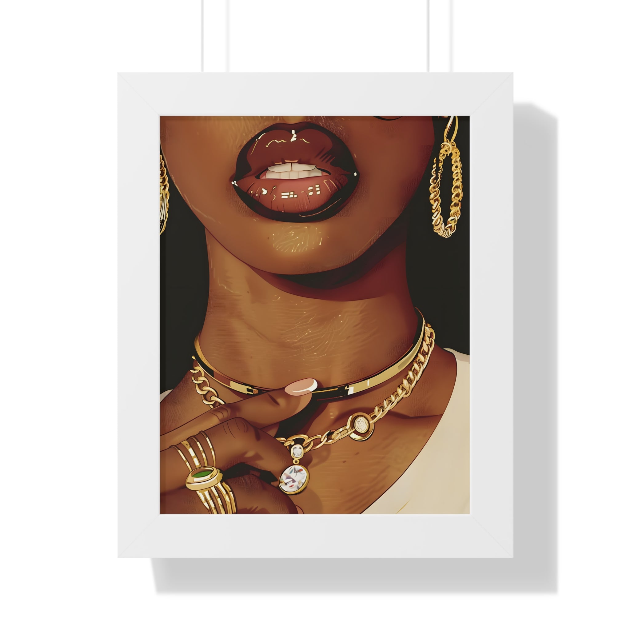 Framed Paper Print - Golden Luxe Confidence Portrait