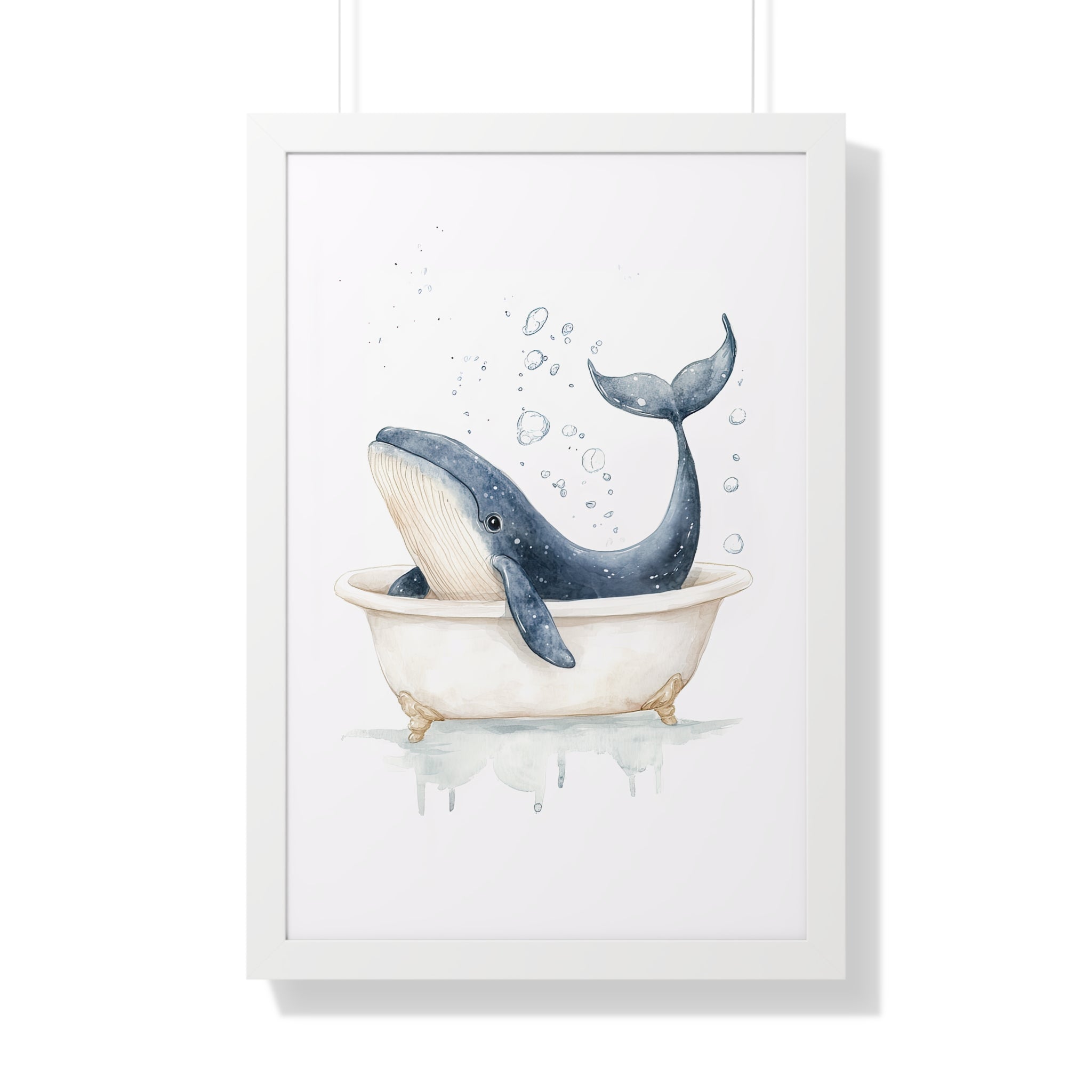 Framed Paper Print - Whale Tub Bubble Splash