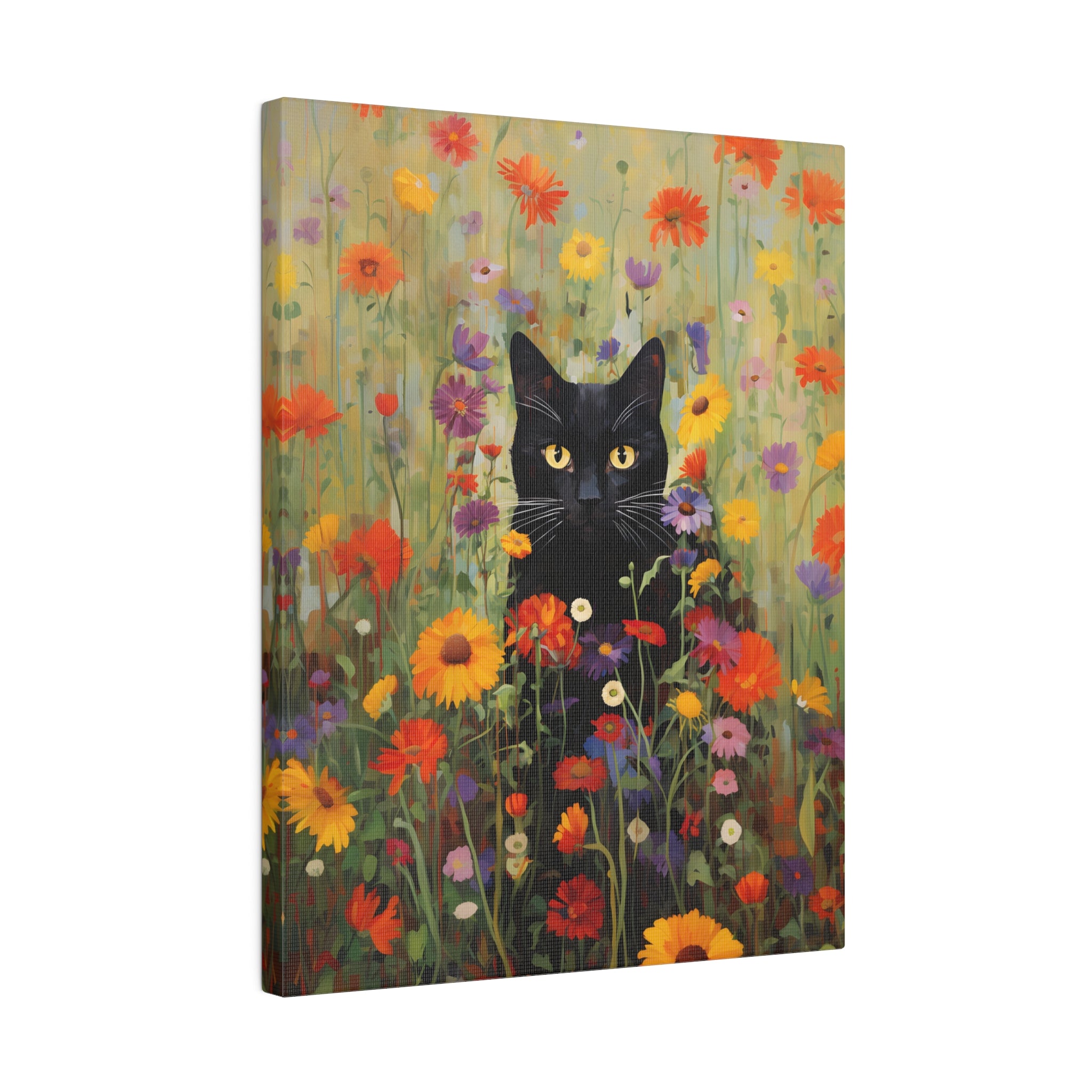 .75" Matte Canvas - Feline Floral Fantasia