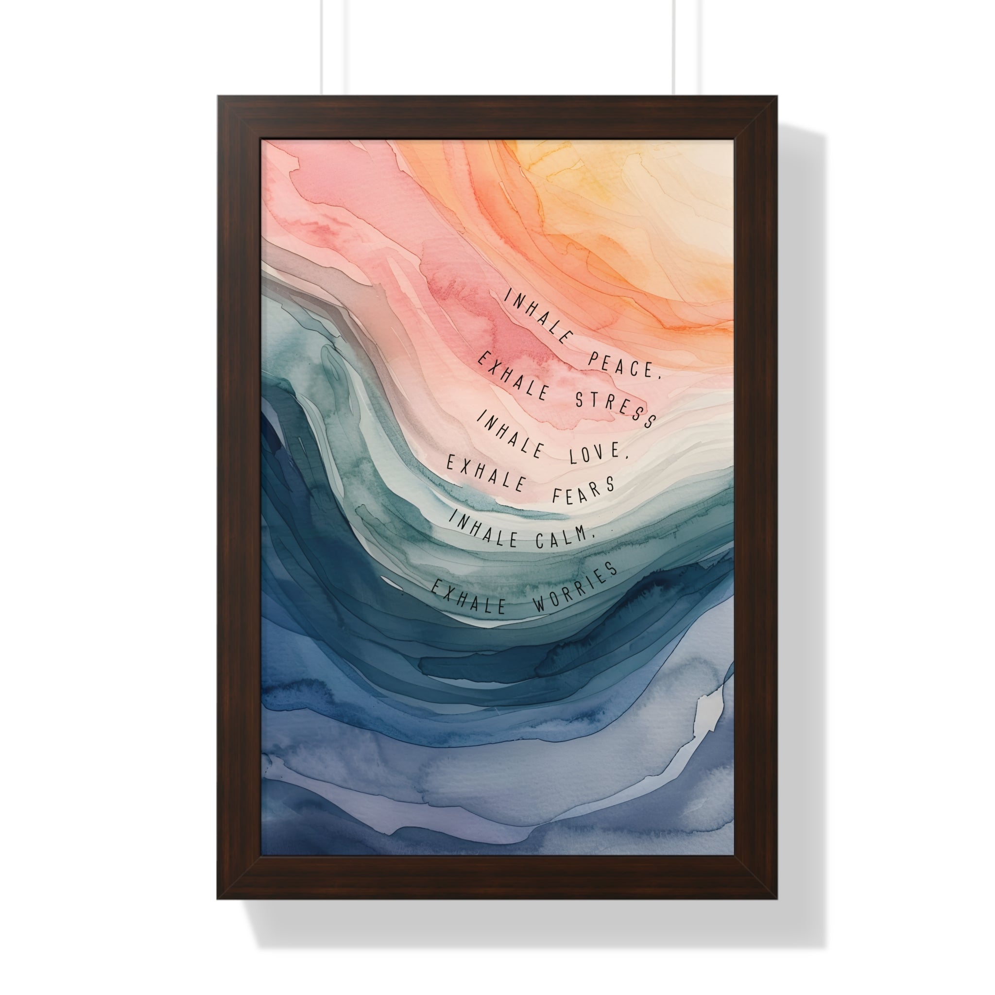 Framed Paper Print - Inhale Exhale Watercolor Calm