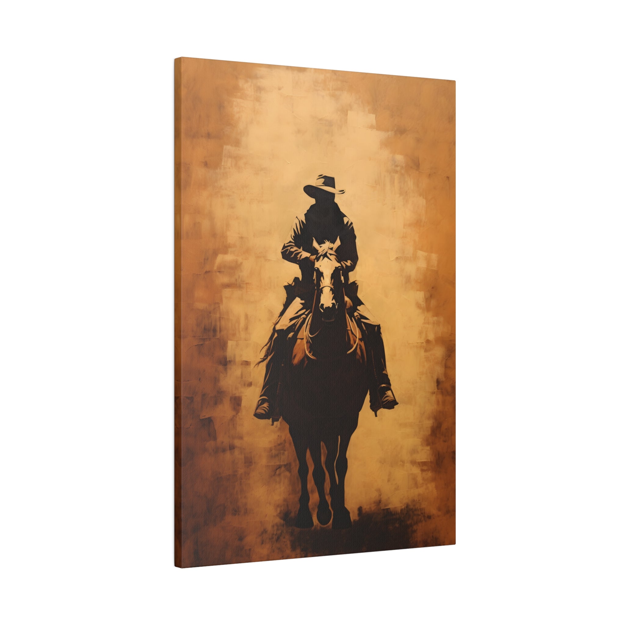 .75" Matte Canvas - Cowboy Rider Silhouette