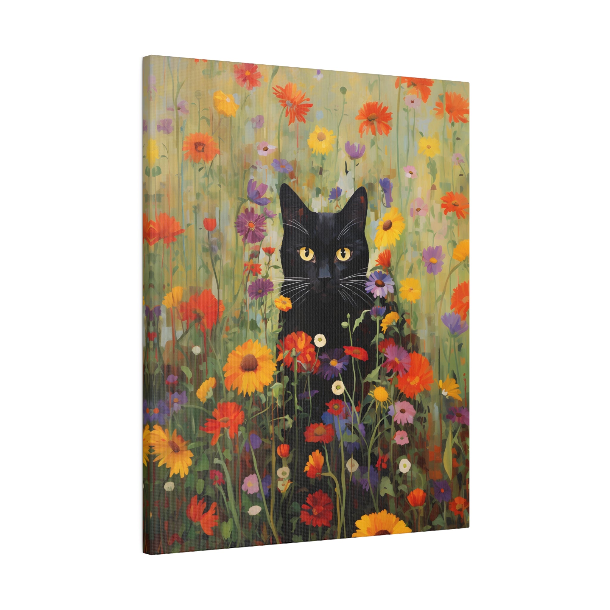 .75" Matte Canvas - Feline Floral Fantasia