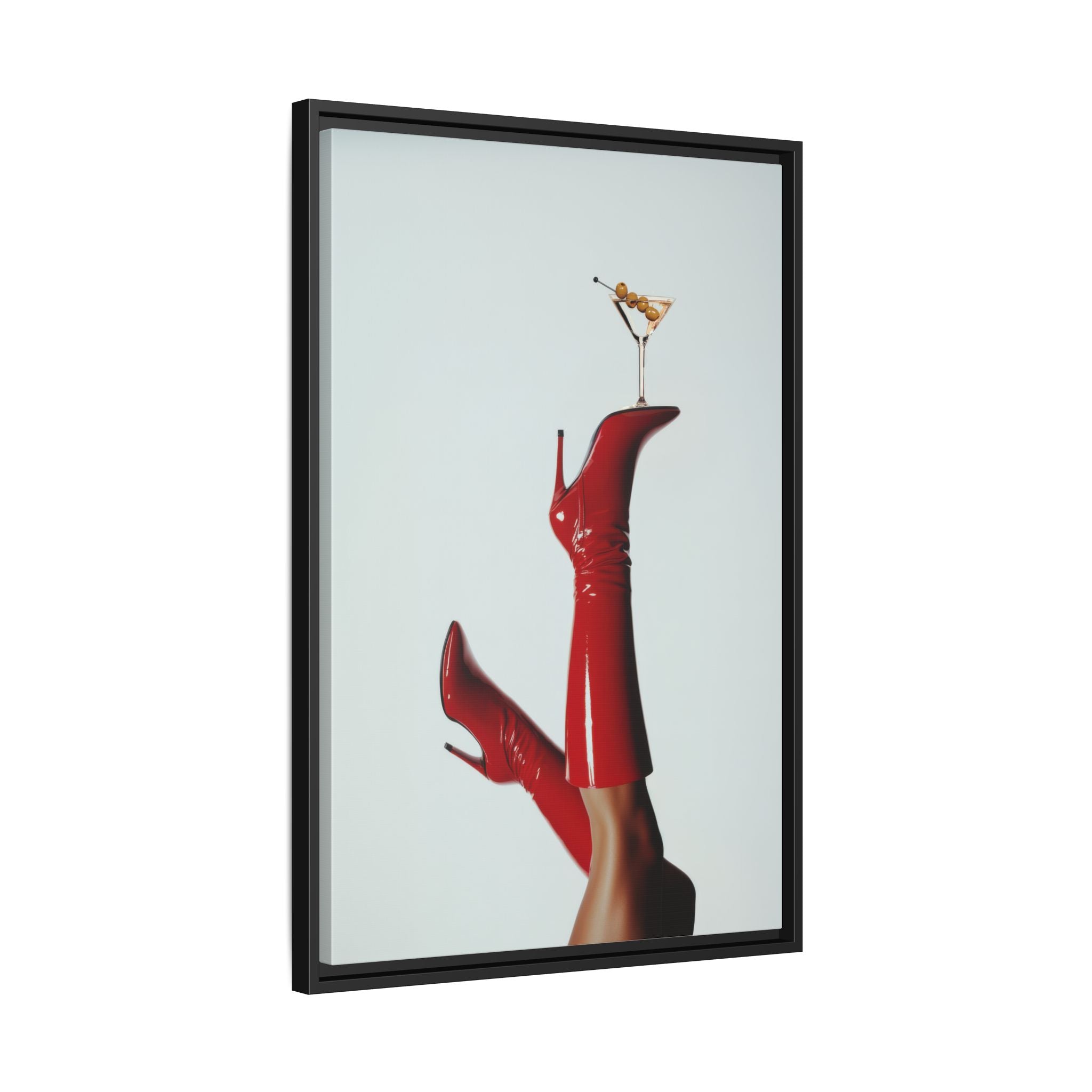 Framed Canvas - Cocktails & Red Stilettos