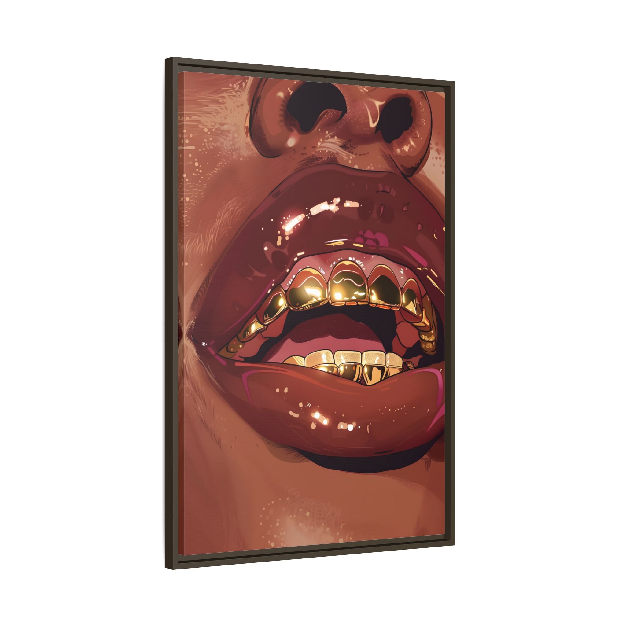 Framed Canvas - Gold Grills Glam Closeup