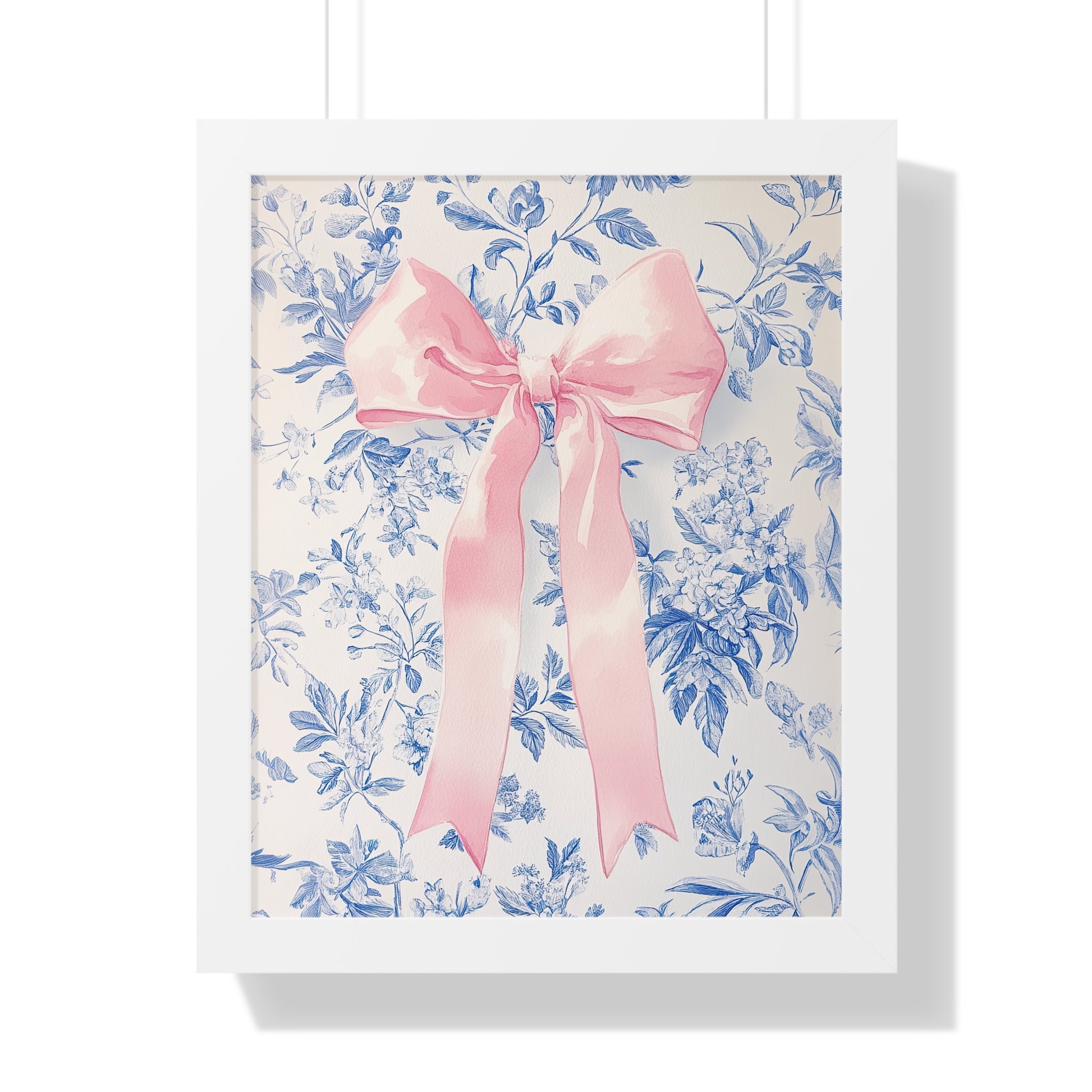 Framed Paper Print - Pink Bow Floralscape