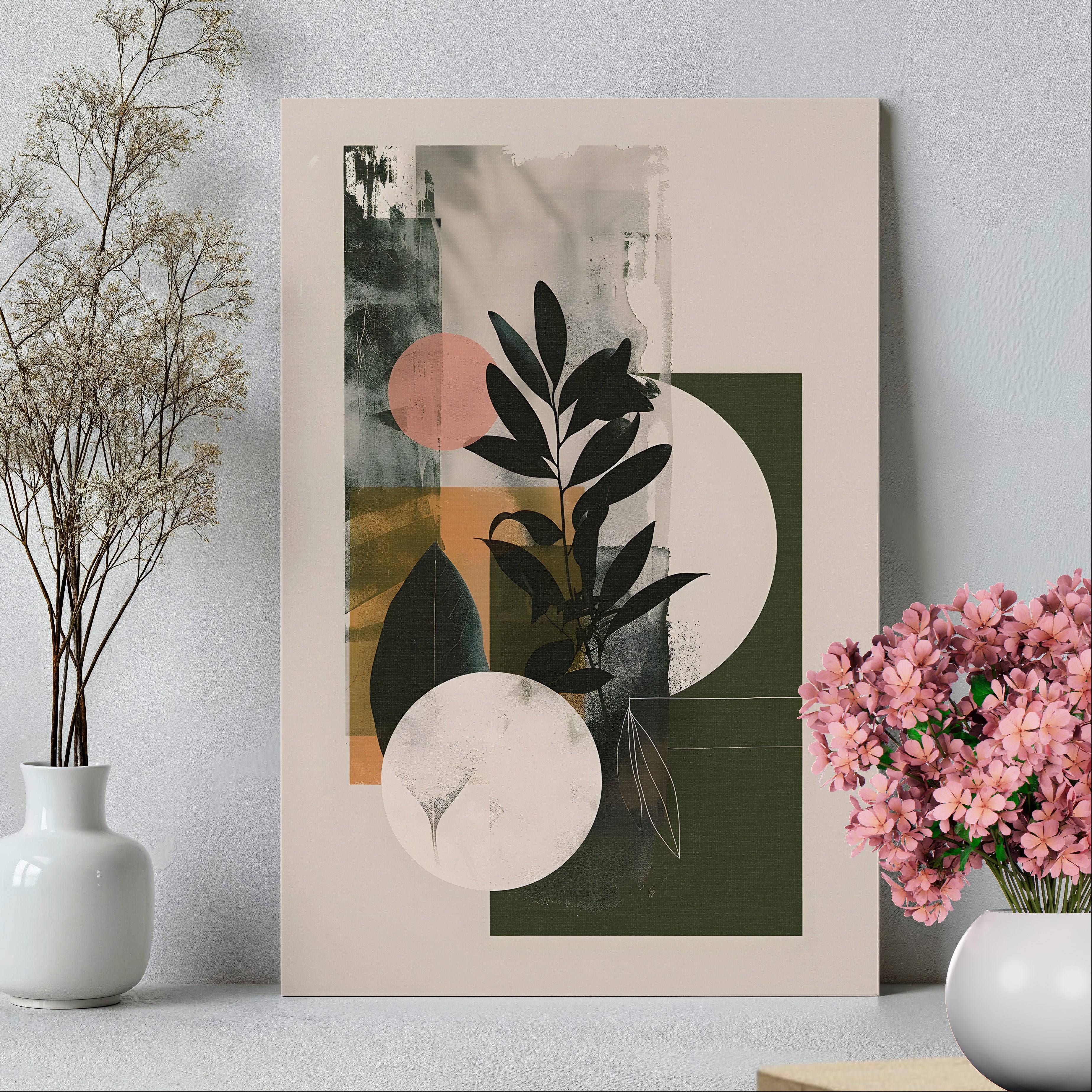 .75" Matte Canvas - Earthy Geometric Botanicals