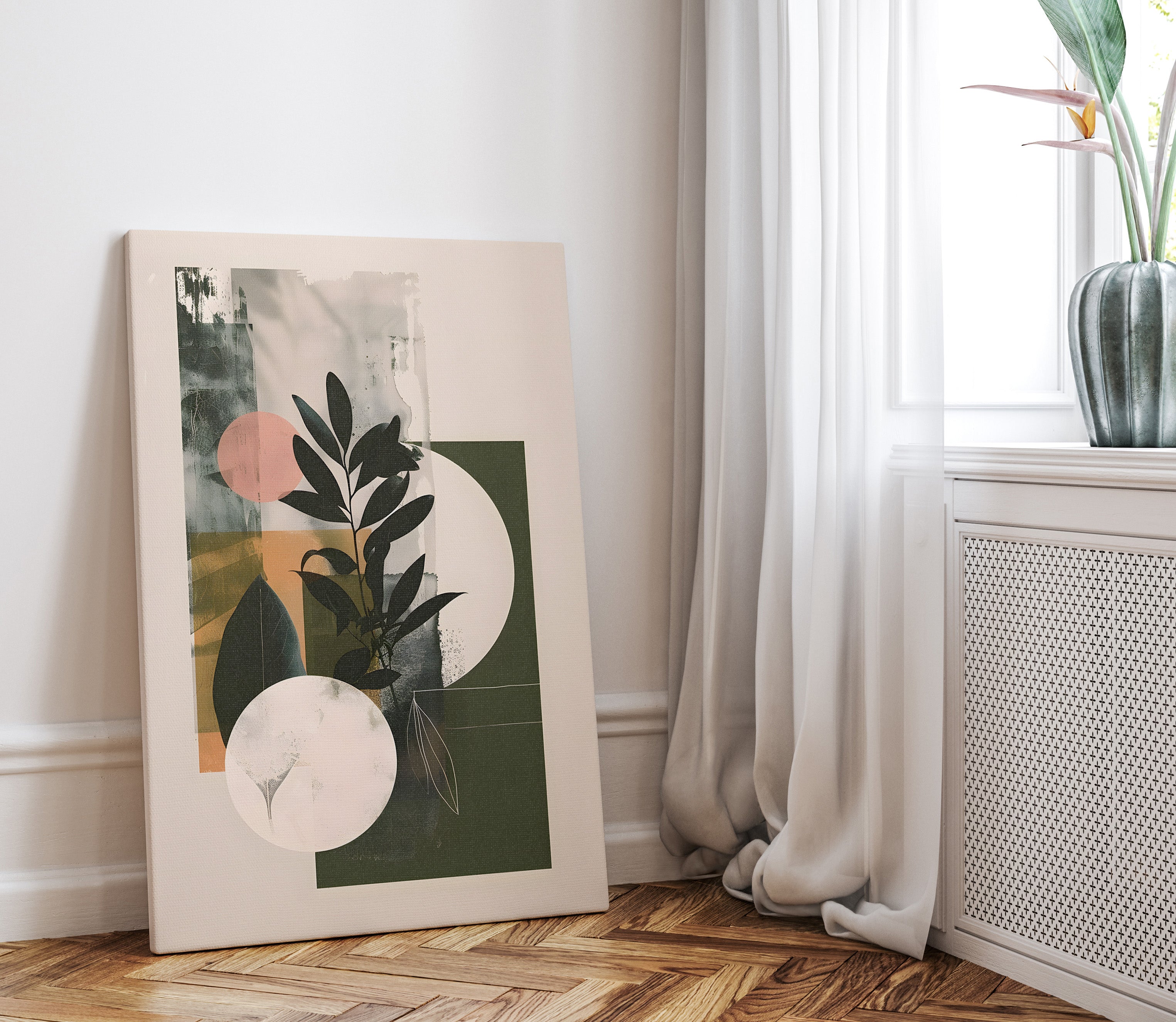 .75" Matte Canvas - Earthy Geometric Botanicals