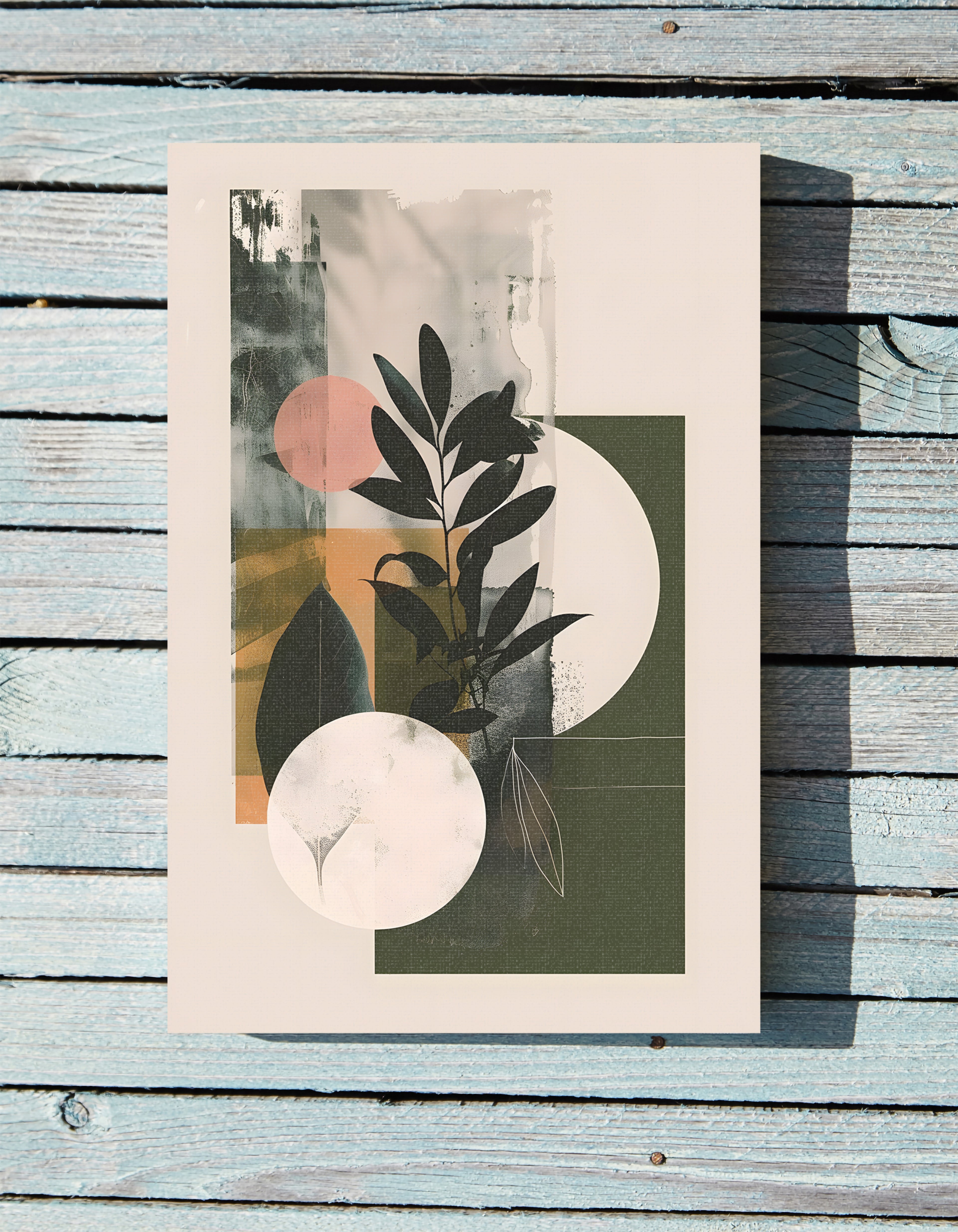 .75" Matte Canvas - Earthy Geometric Botanicals