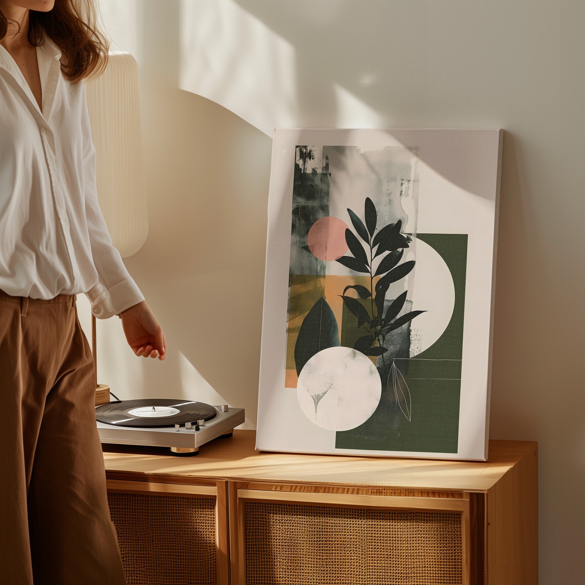 .75" Matte Canvas - Earthy Geometric Botanicals