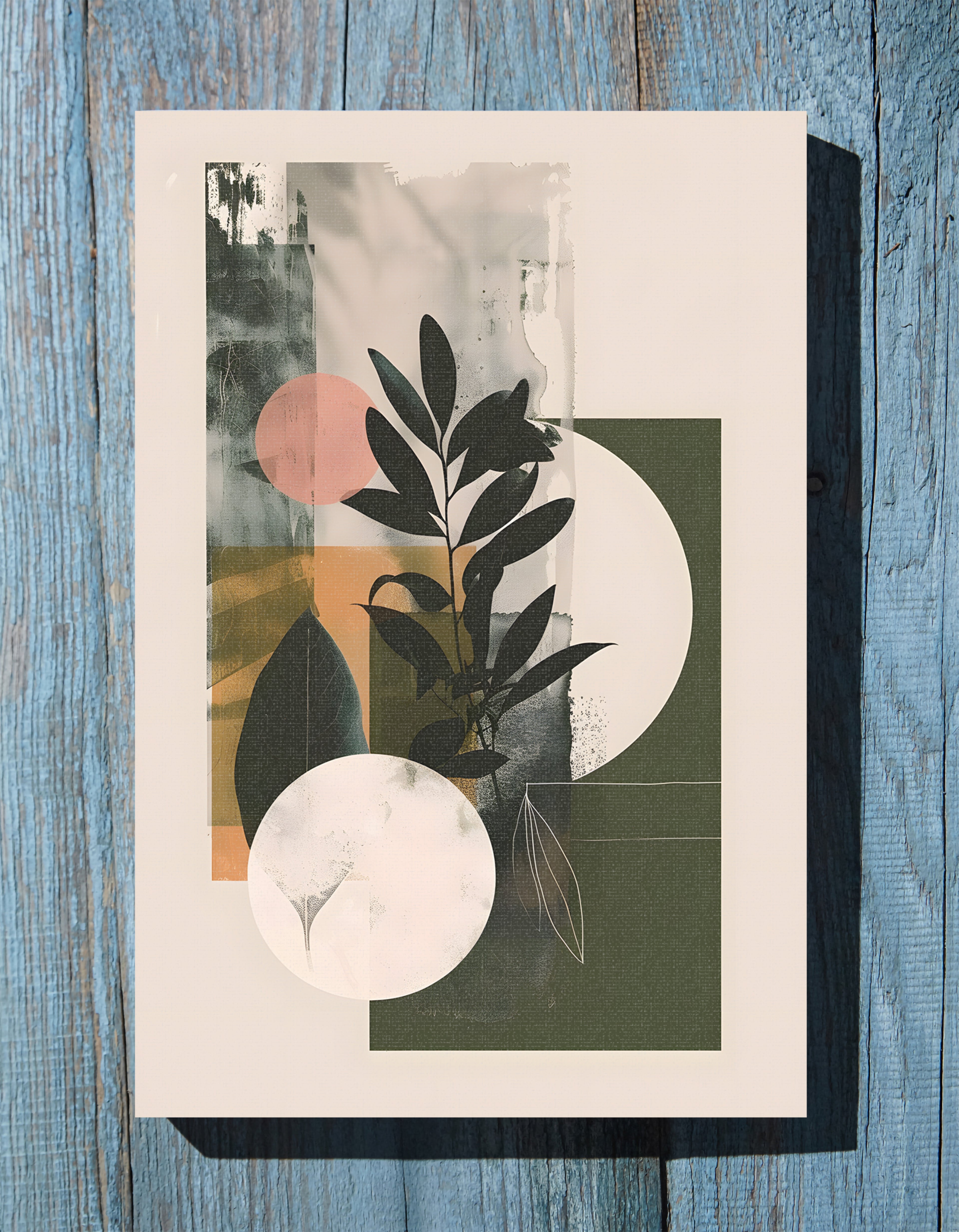 .75" Matte Canvas - Earthy Geometric Botanicals