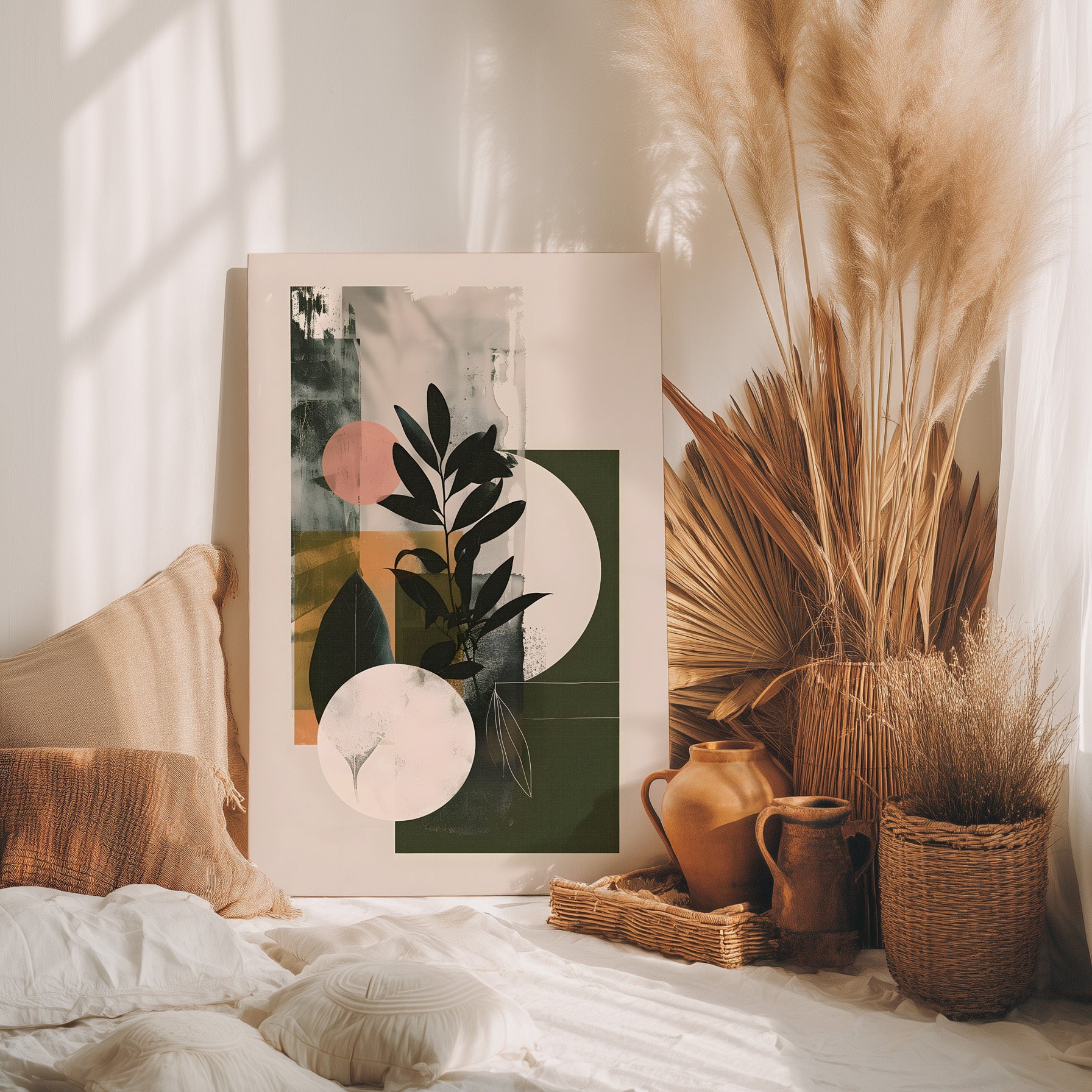 .75" Matte Canvas - Earthy Geometric Botanicals