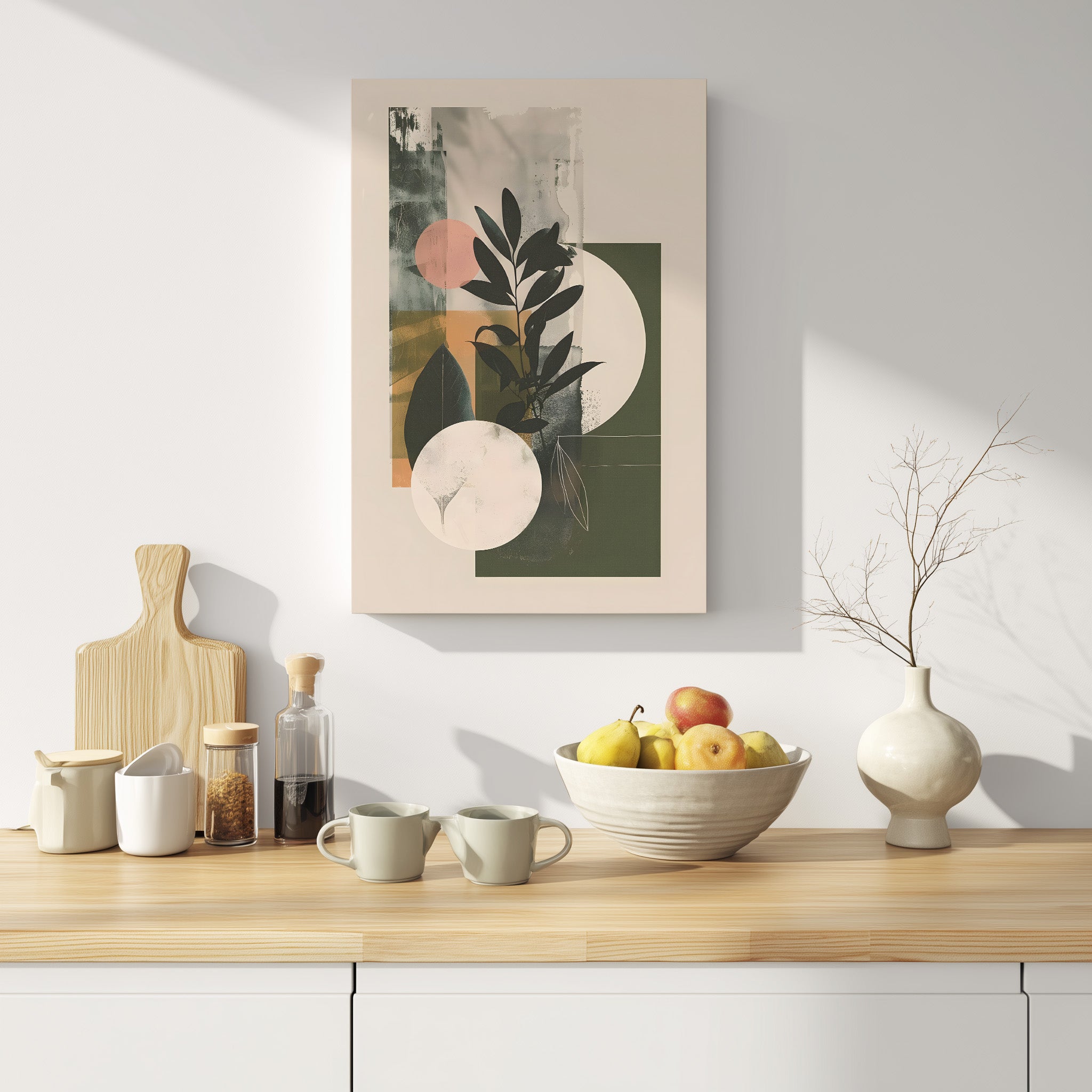 .75" Matte Canvas - Earthy Geometric Botanicals