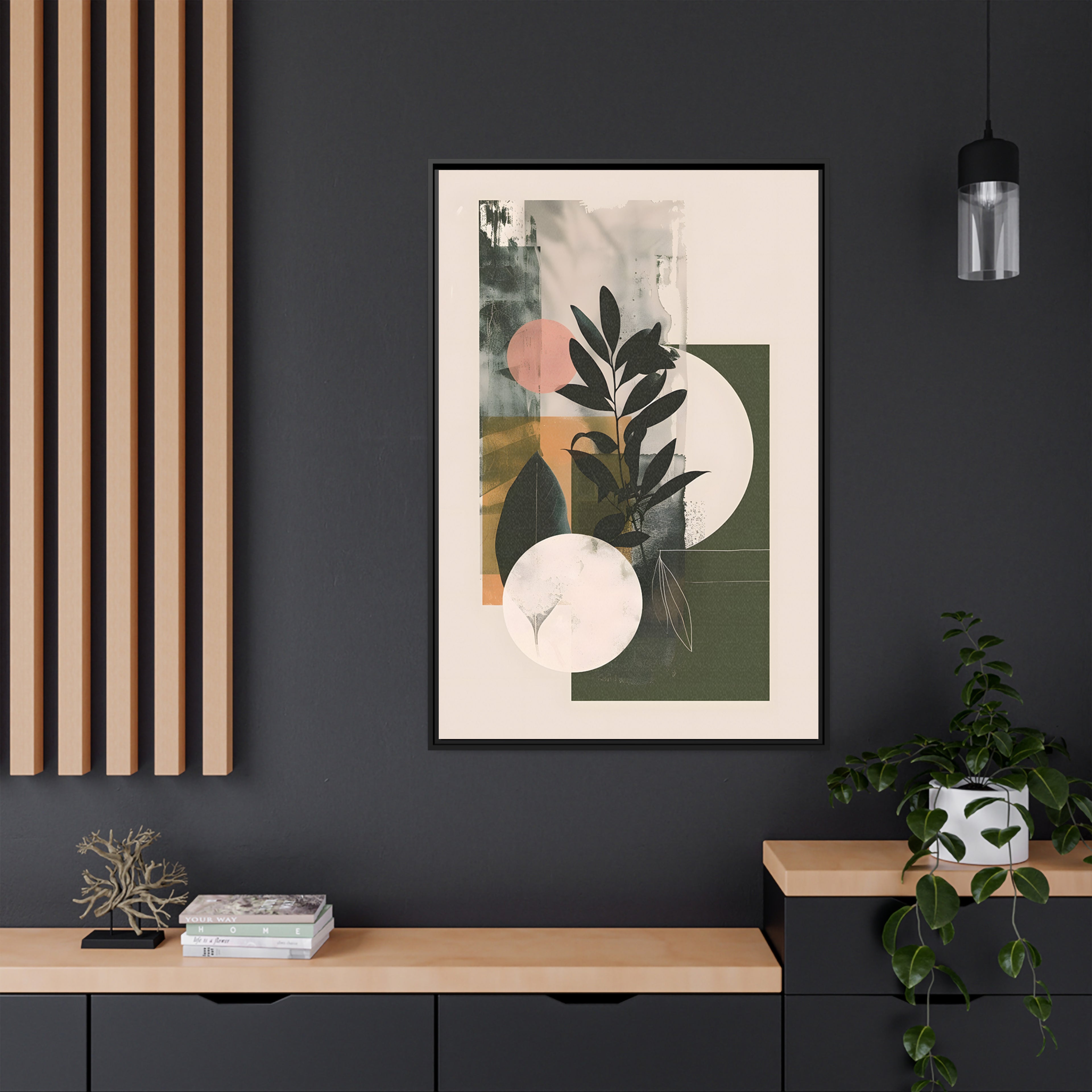 Framed Canvas - Earthy Geometric Botanicals