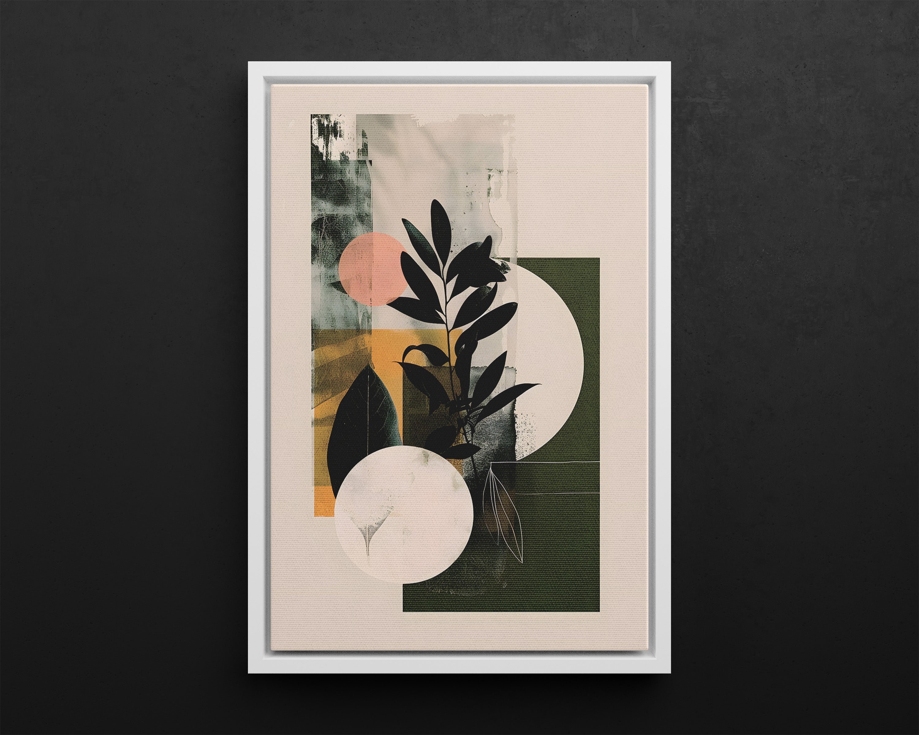 Framed Canvas - Earthy Geometric Botanicals