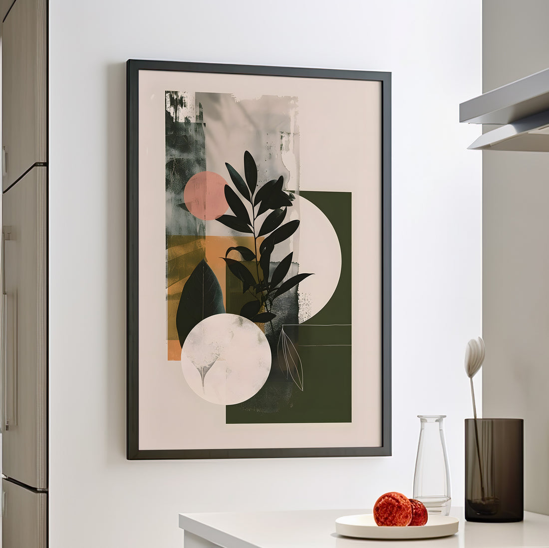 Framed Paper Print - Earthy Geometric Botanicals