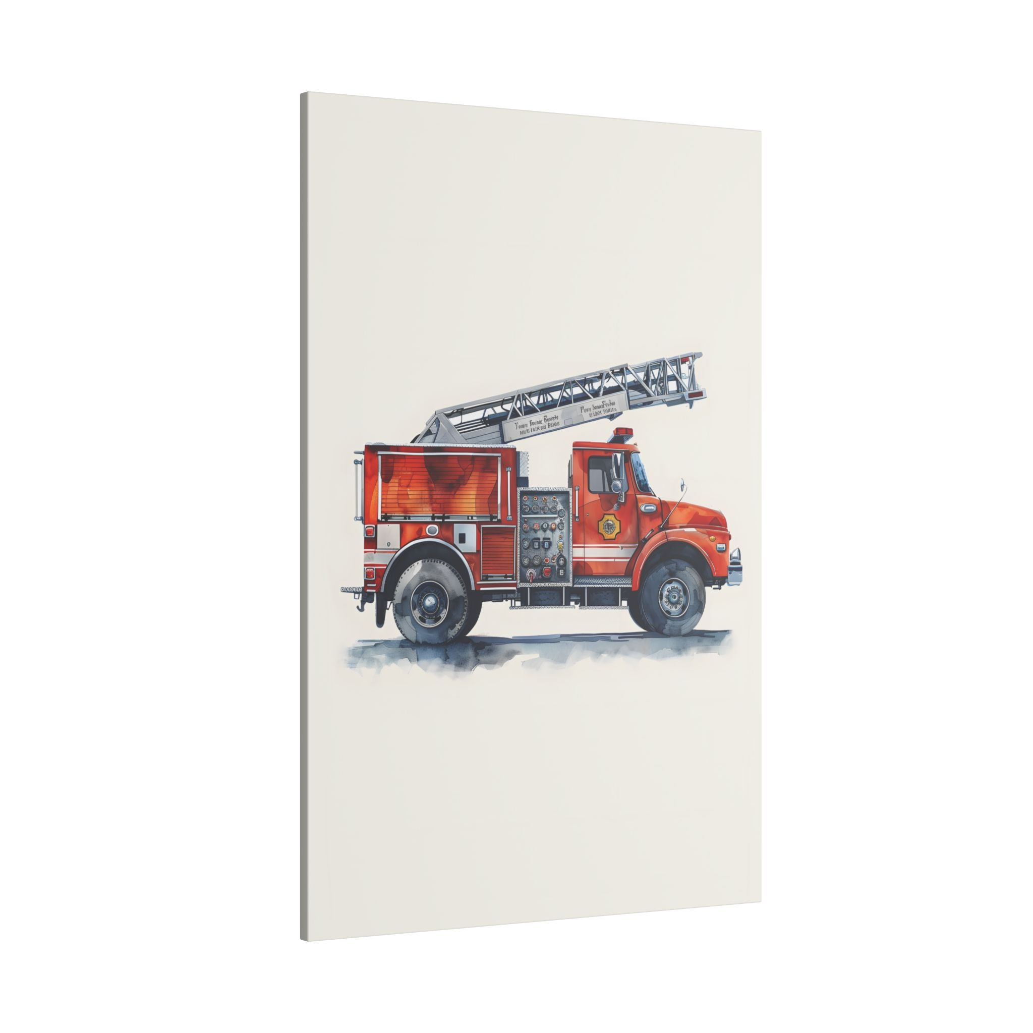 .75" Matte Canvas - Ladder Firetruck Nursery