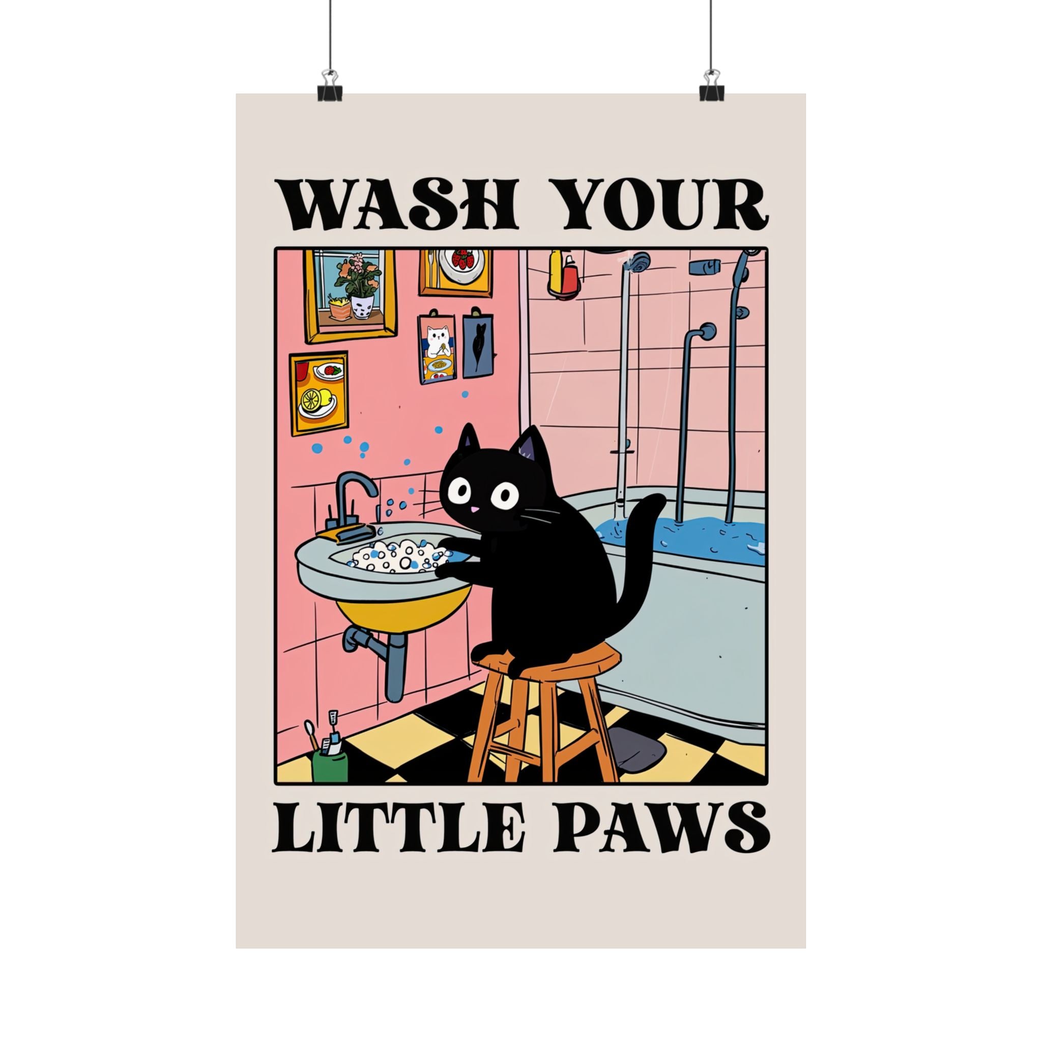 Wash Your Little Paws Cat