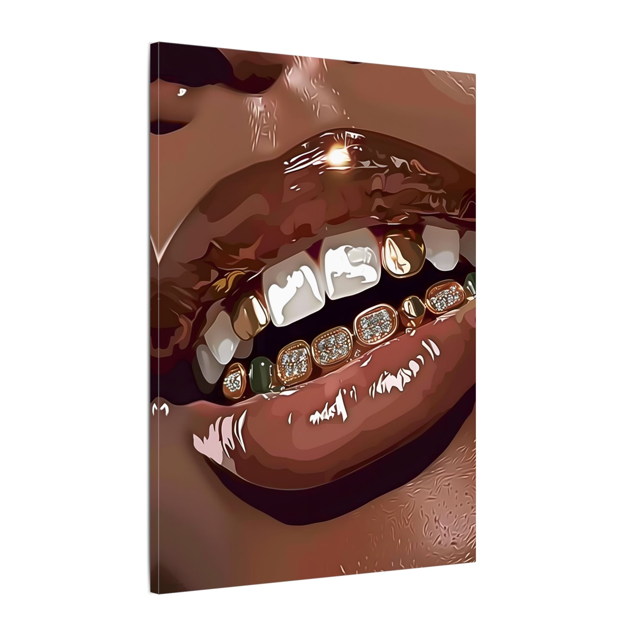 .75" Matte Canvas - Golden Grill Smile