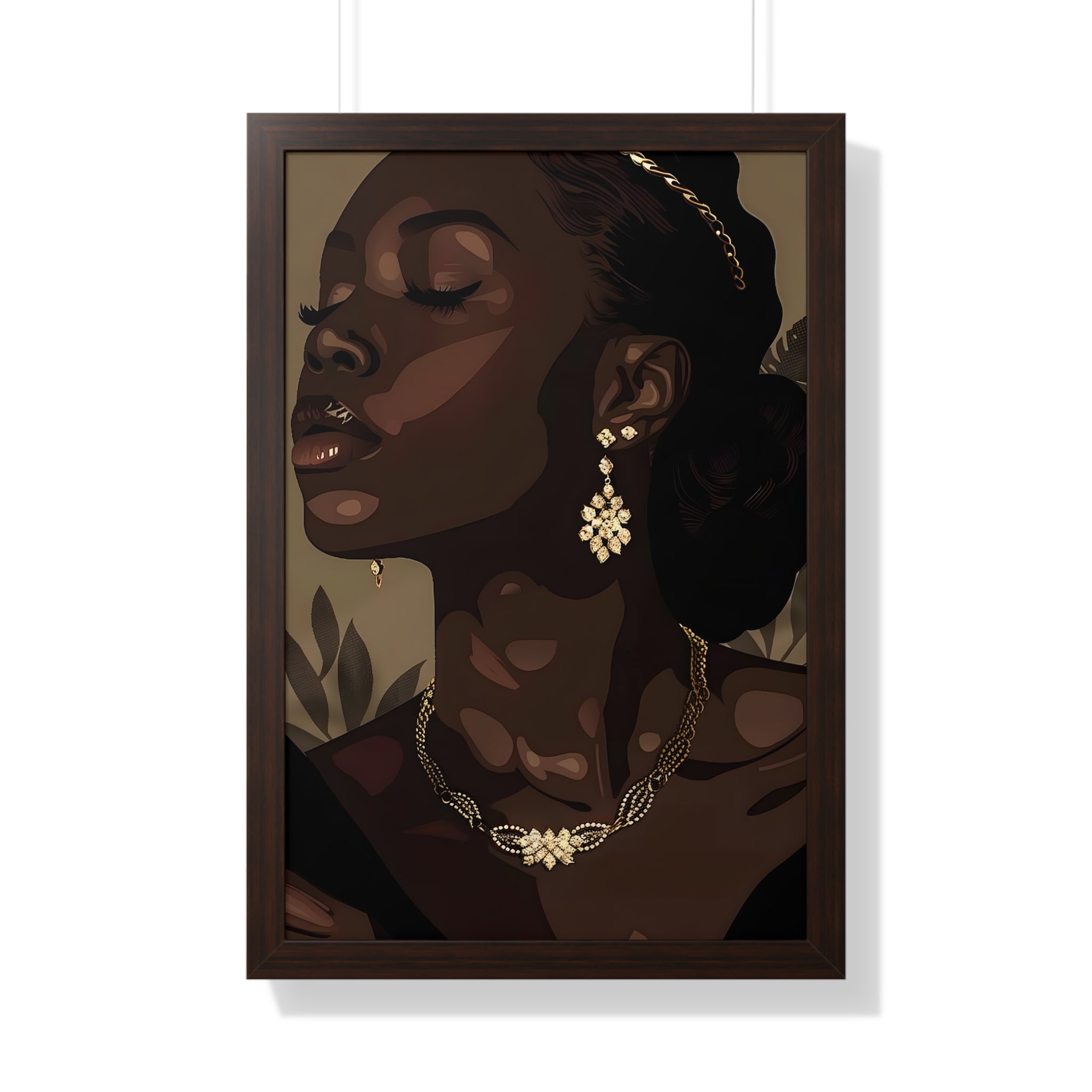 Framed Paper Print - Golden Melanin Muse