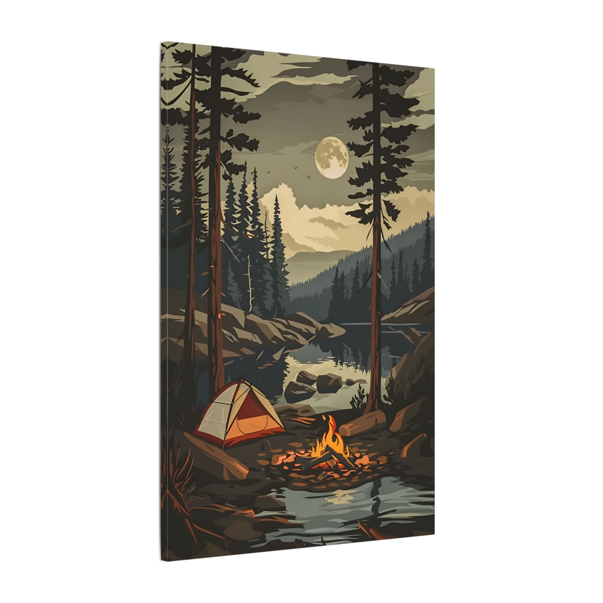.75" Matte Canvas - Moonlit Campfire Escape