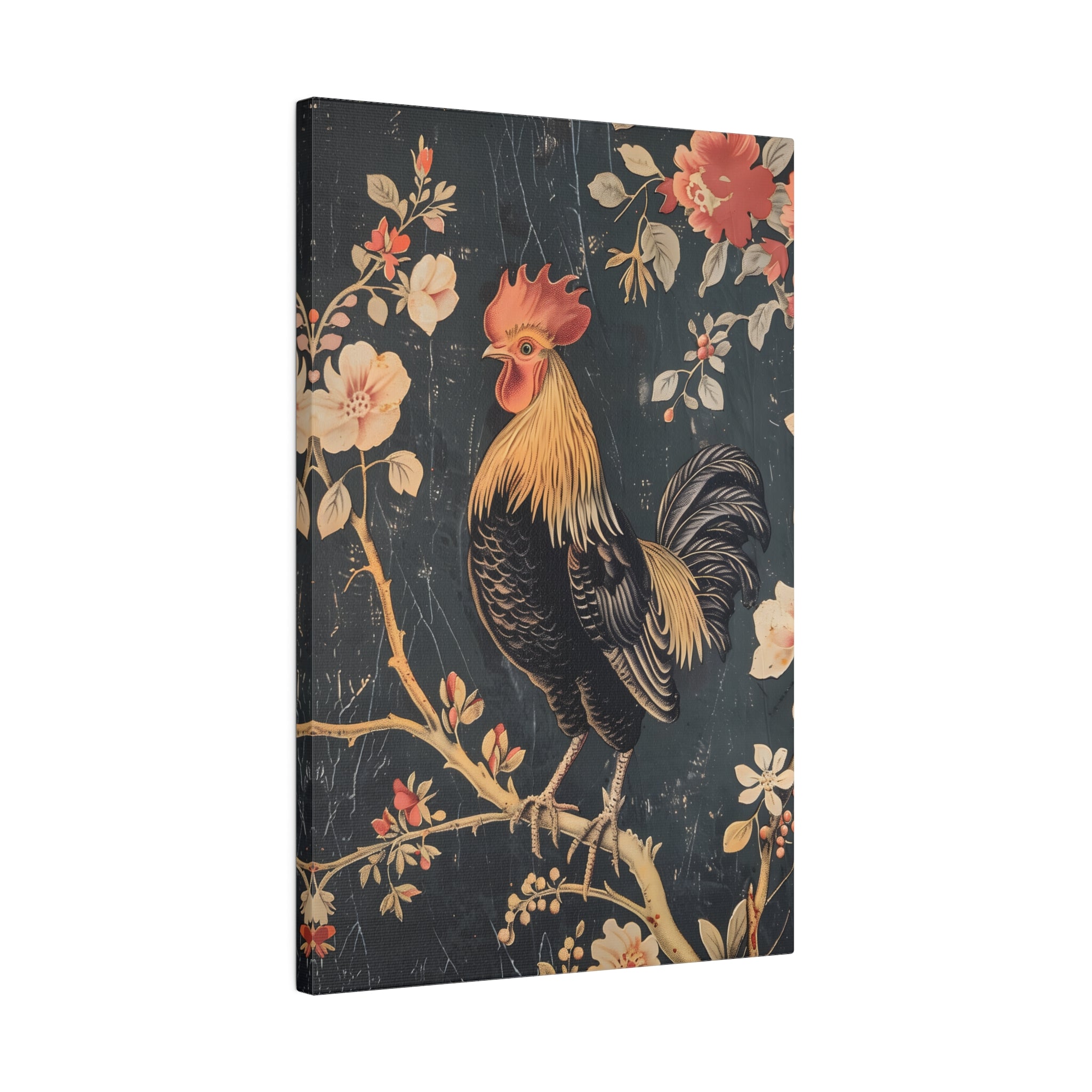 .75" Matte Canvas - Blooming Rooster Glory